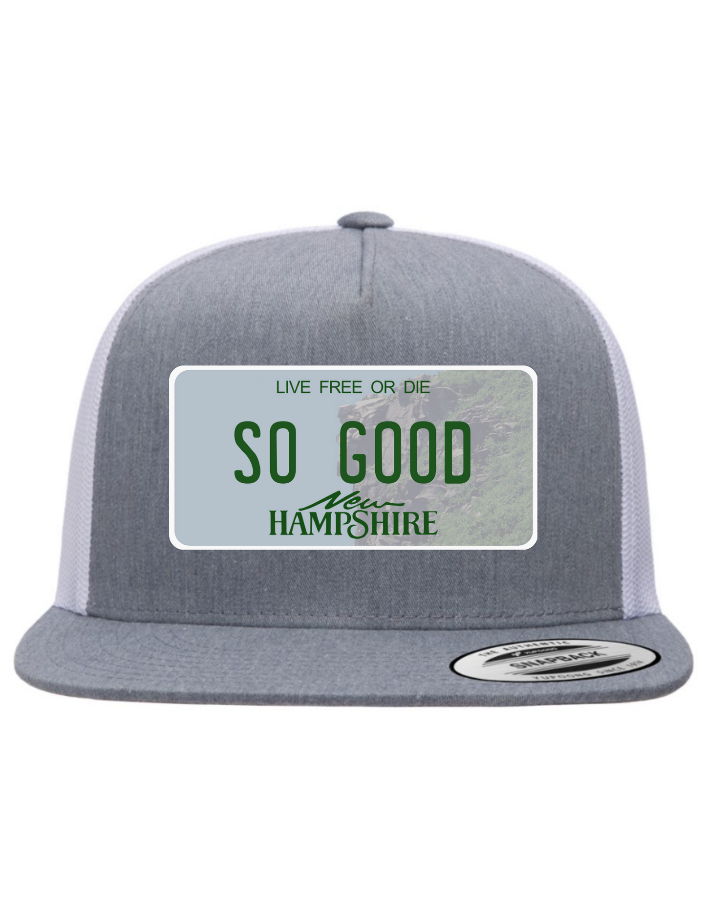 So Good New Hampshire License Plate Trucker Hats