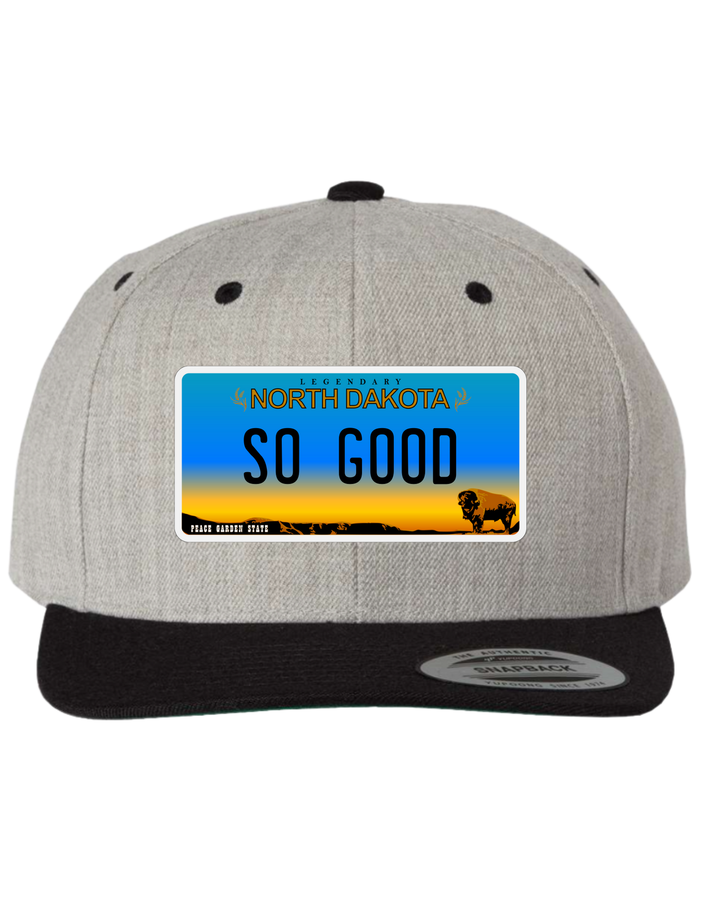 So Good North Dakota Premium License Plate Trucker Hats