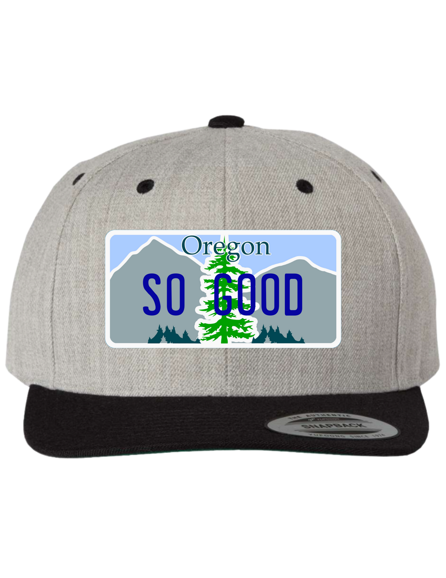 So Good Oregon Premium License Plate Trucker Hats