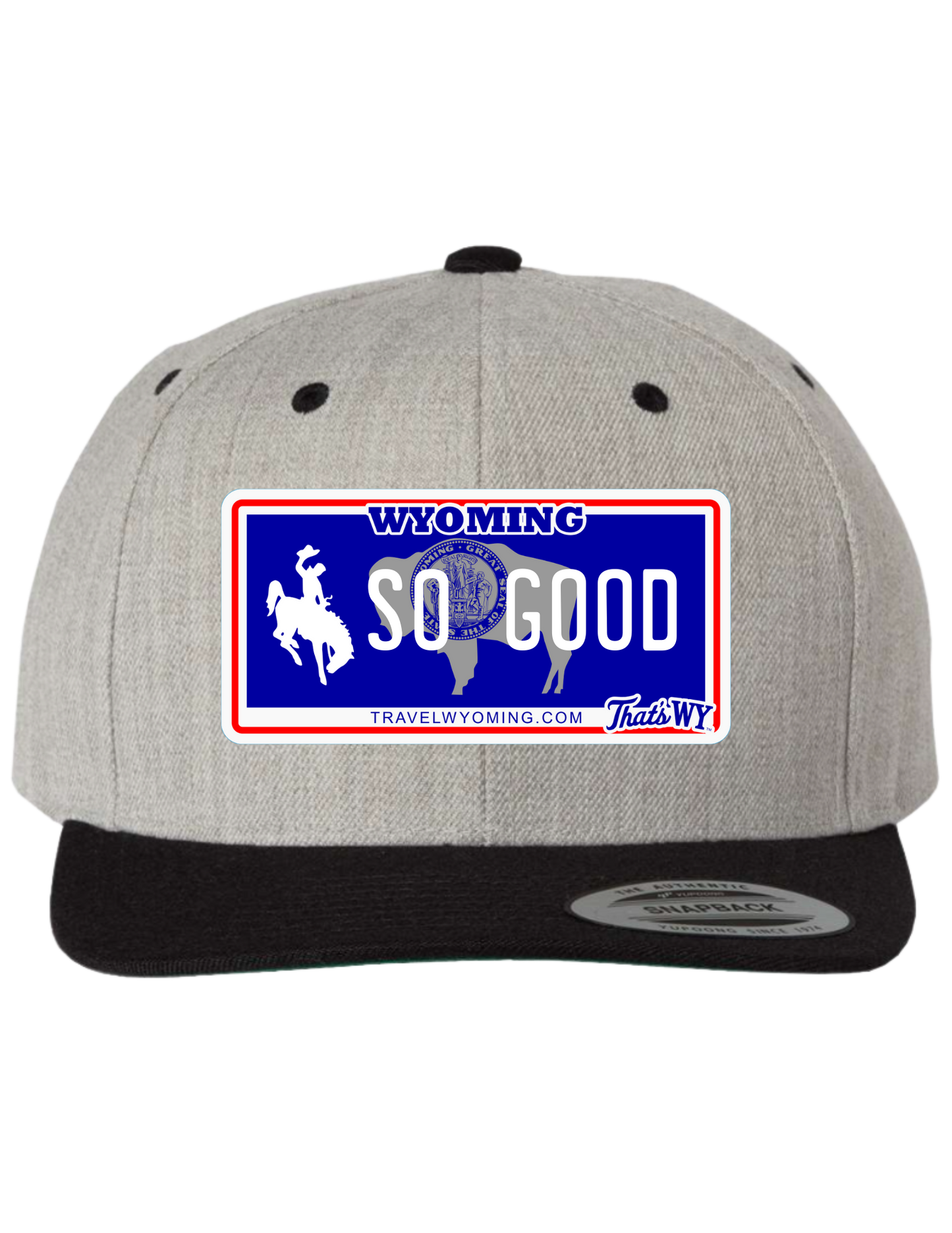 So Good Wyoming Premium License Plate Trucker Hats