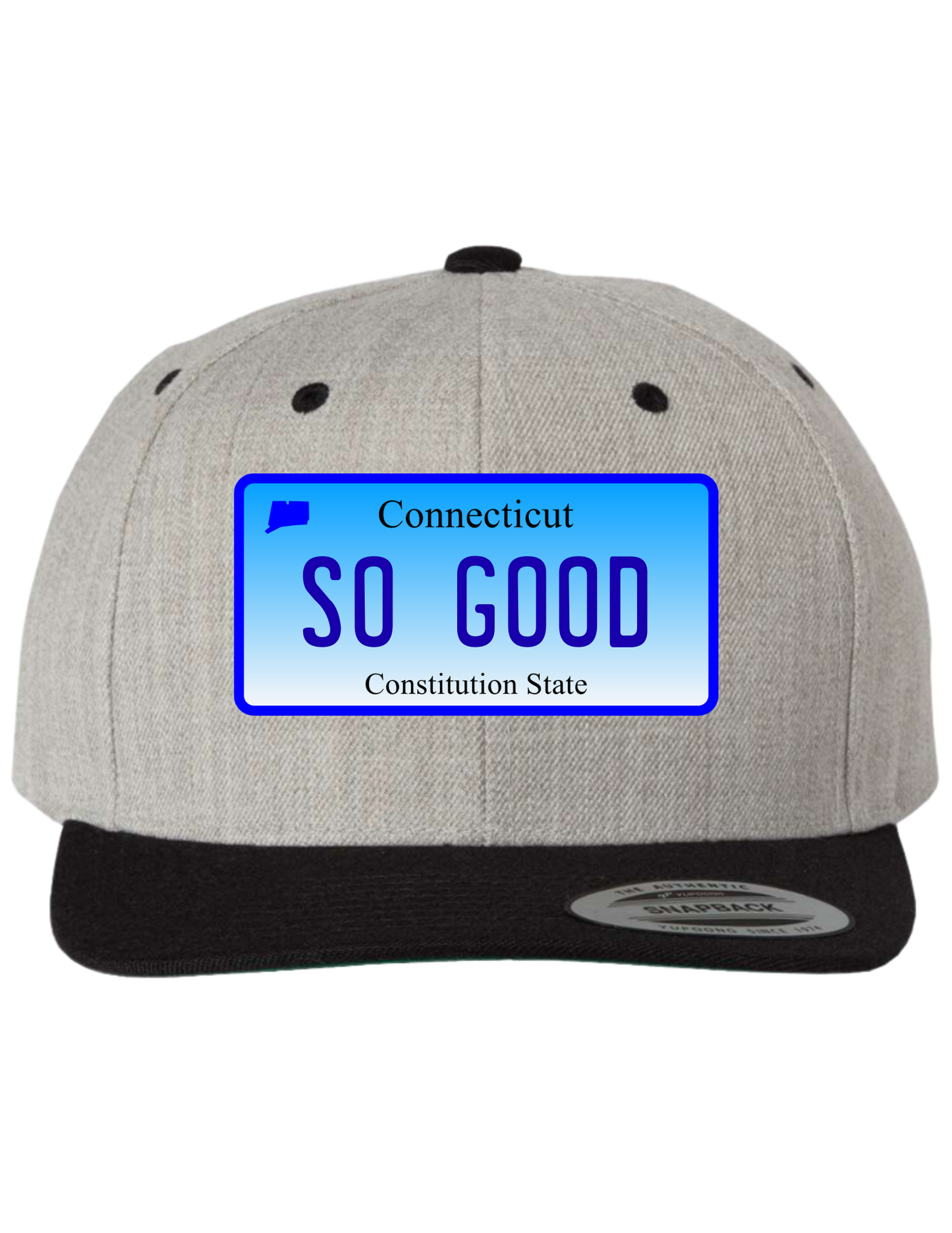 So Good Connecticut Premium License Plate Trucker Hats