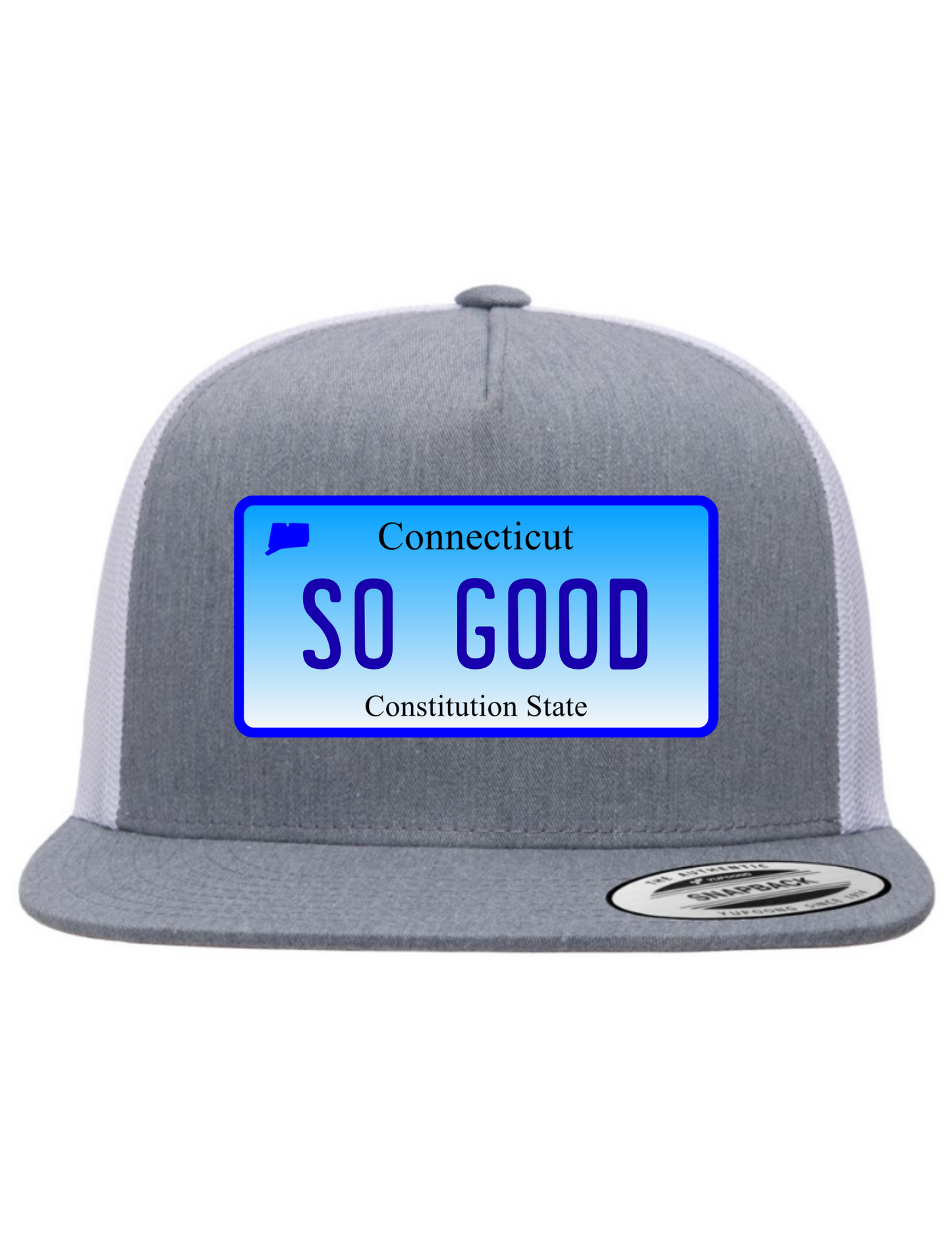 So Good Connecticut License Plate Trucker Hats