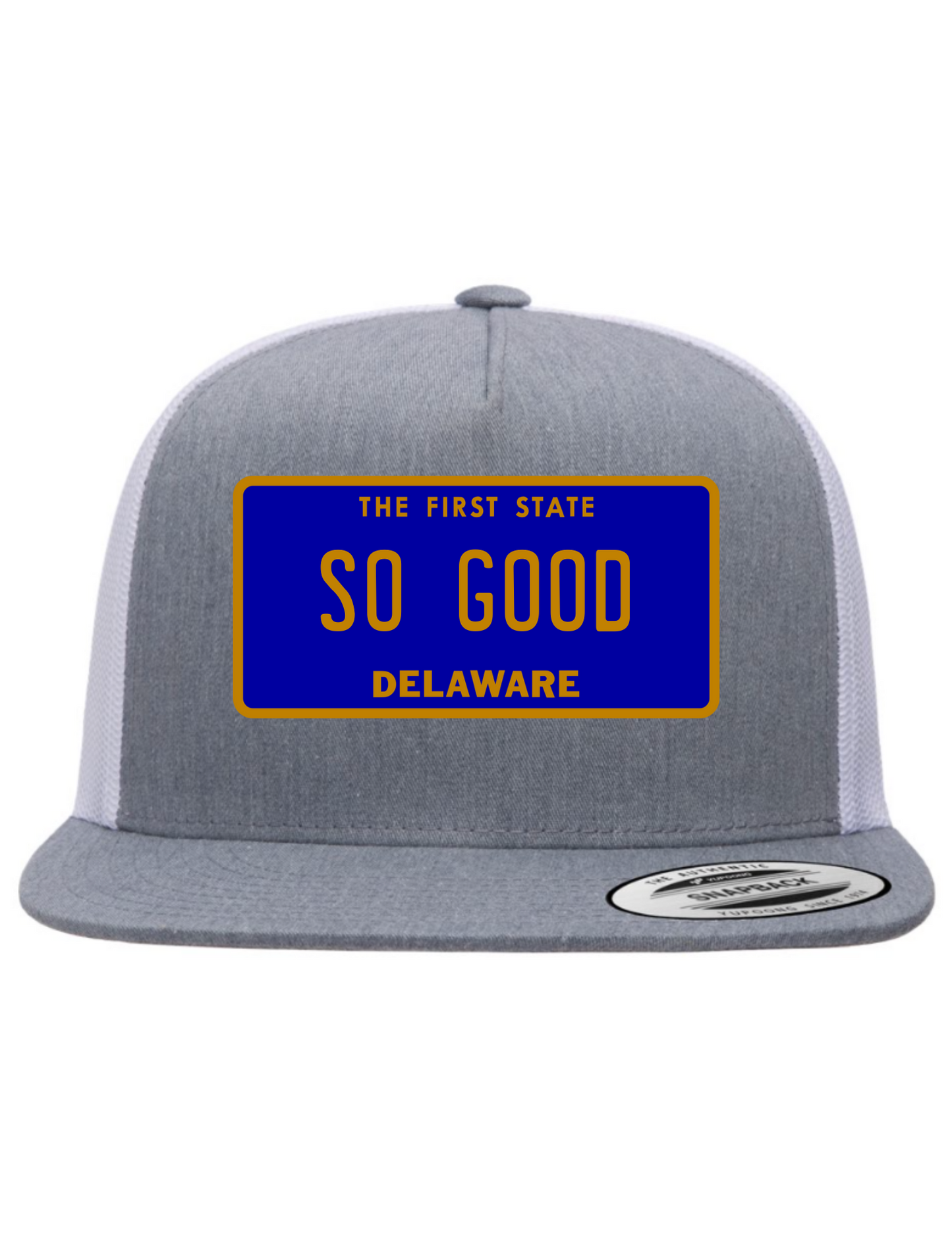 So Good Delaware License Plate Trucker Hats