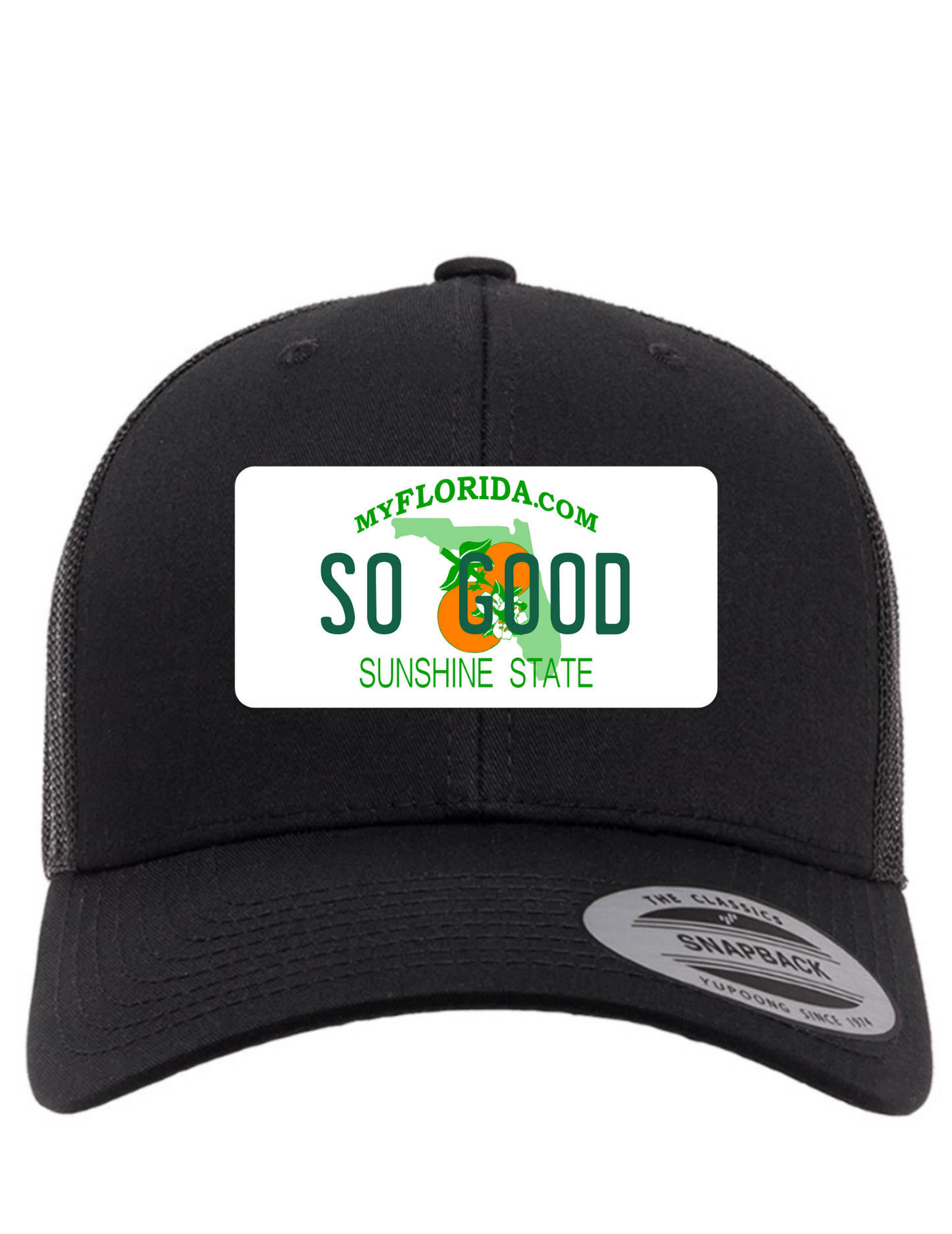 So Good Florida License Plate Trucker Hats