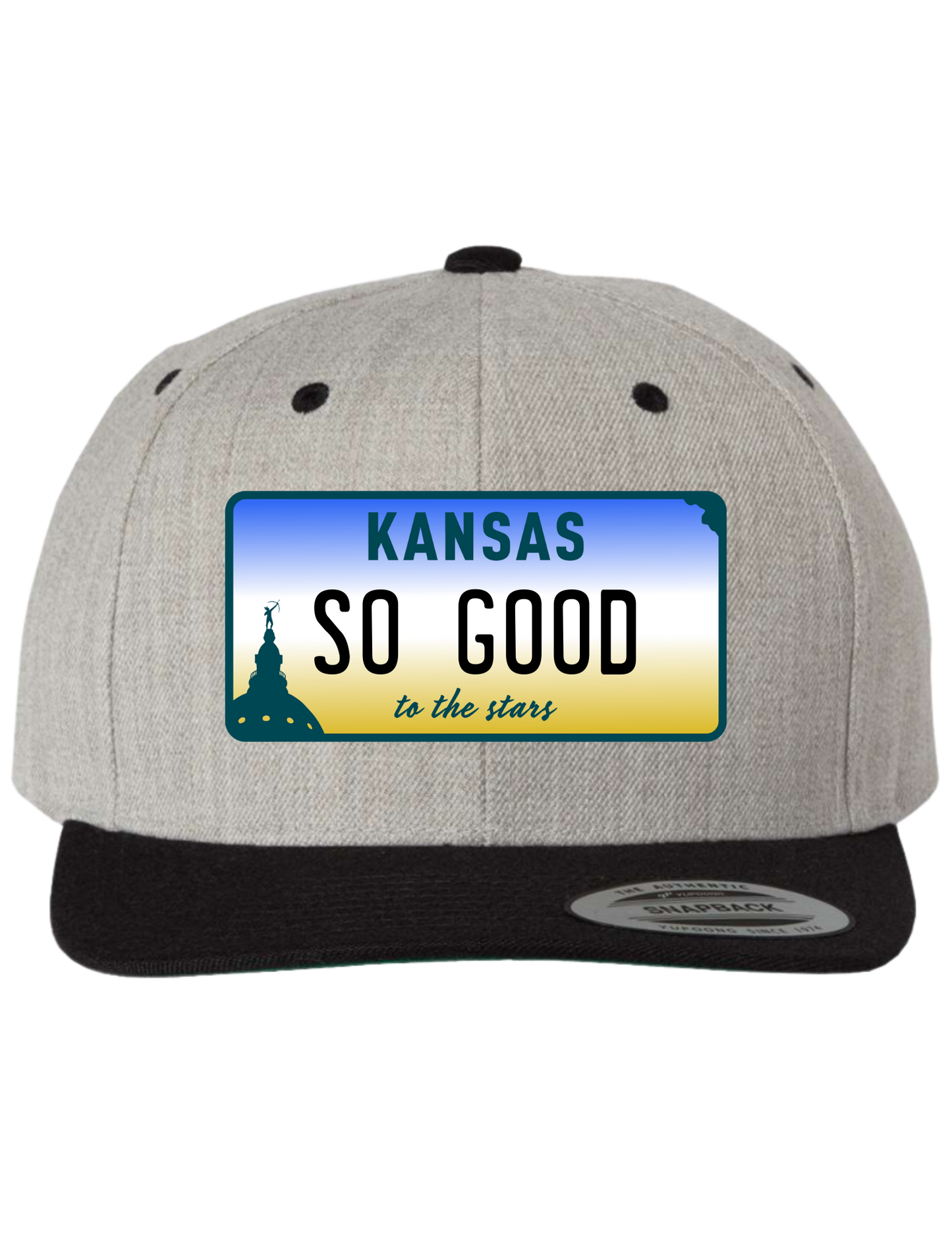 So Good Kansas Premium License Plate Trucker Hats