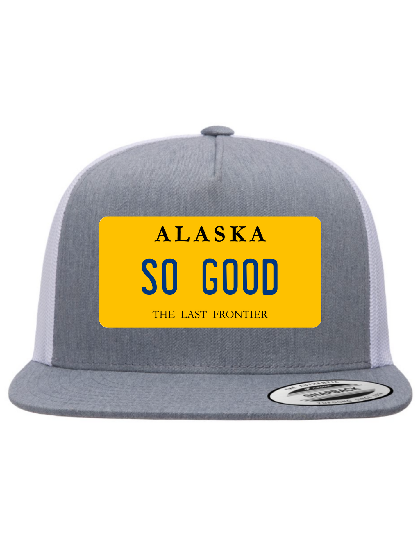 So Good Alaska License Plate Trucker Hats