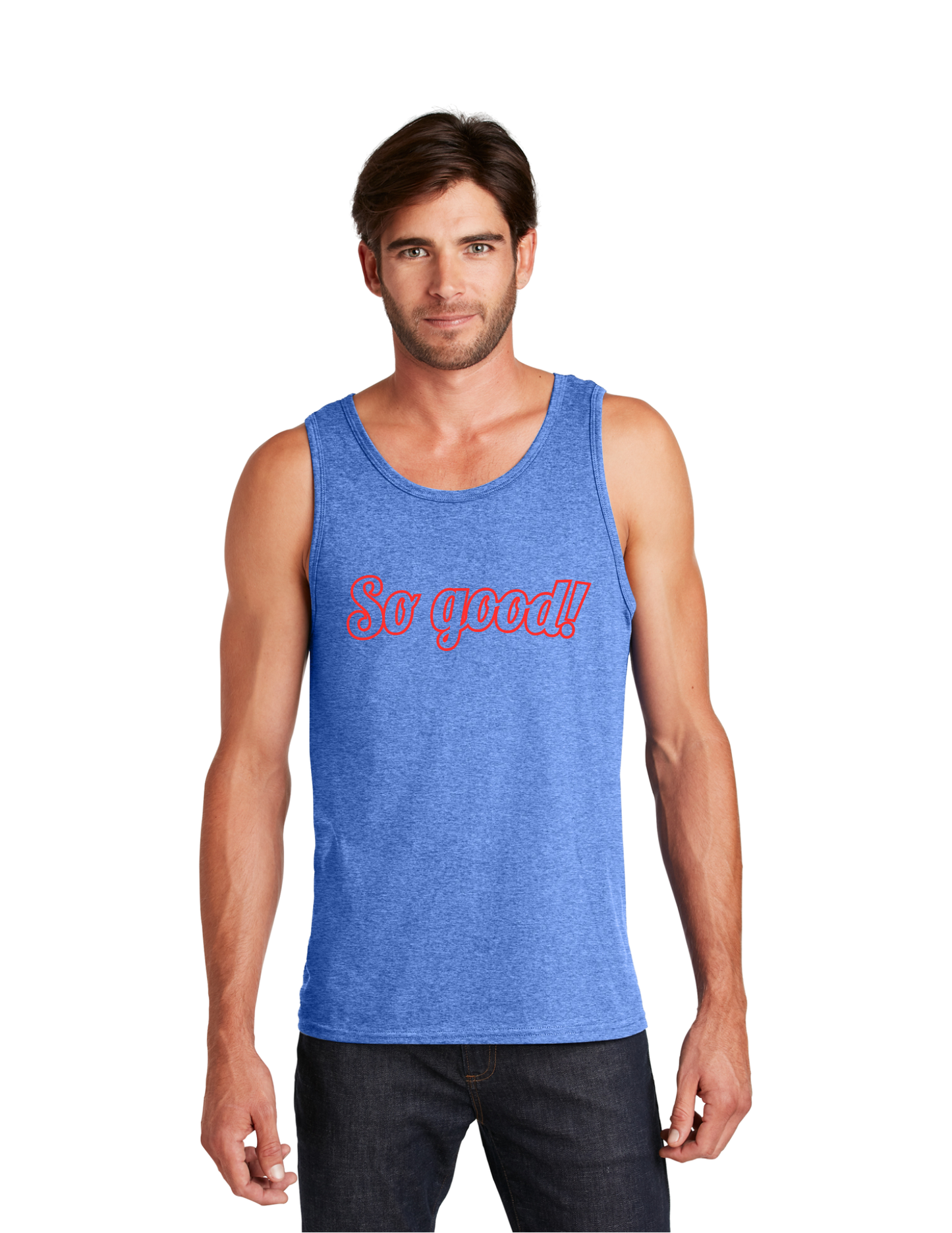 OUTLINE Logo Men's Tank (HEATHERED ROYAL) - So Good!