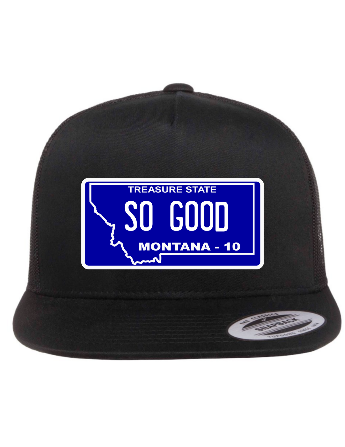 So Good Montana License Plate Trucker Hats