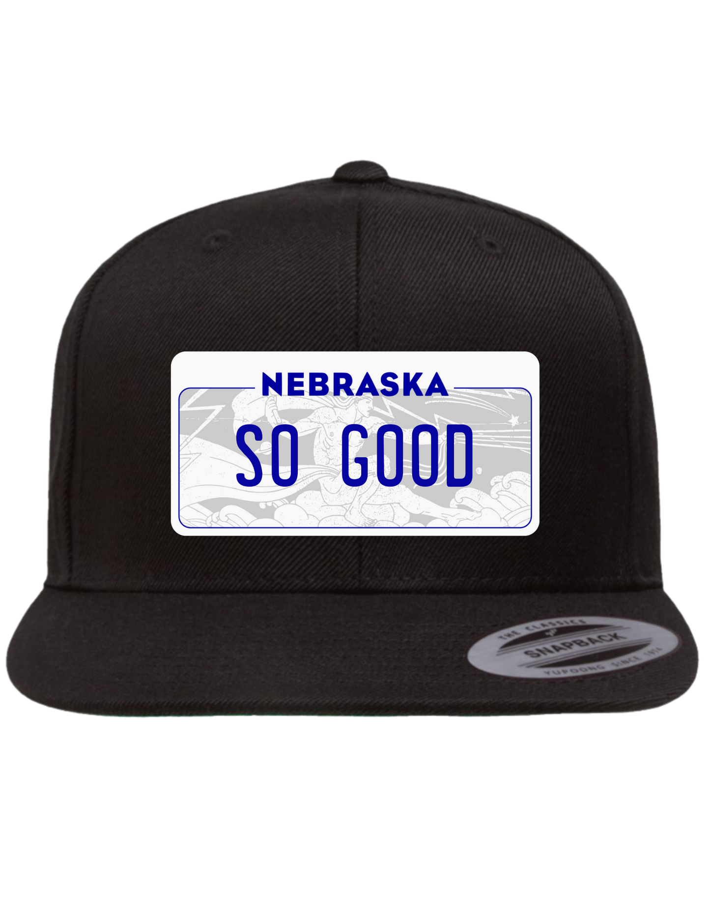 So Good Nebraska Premium License Plate Trucker Hats
