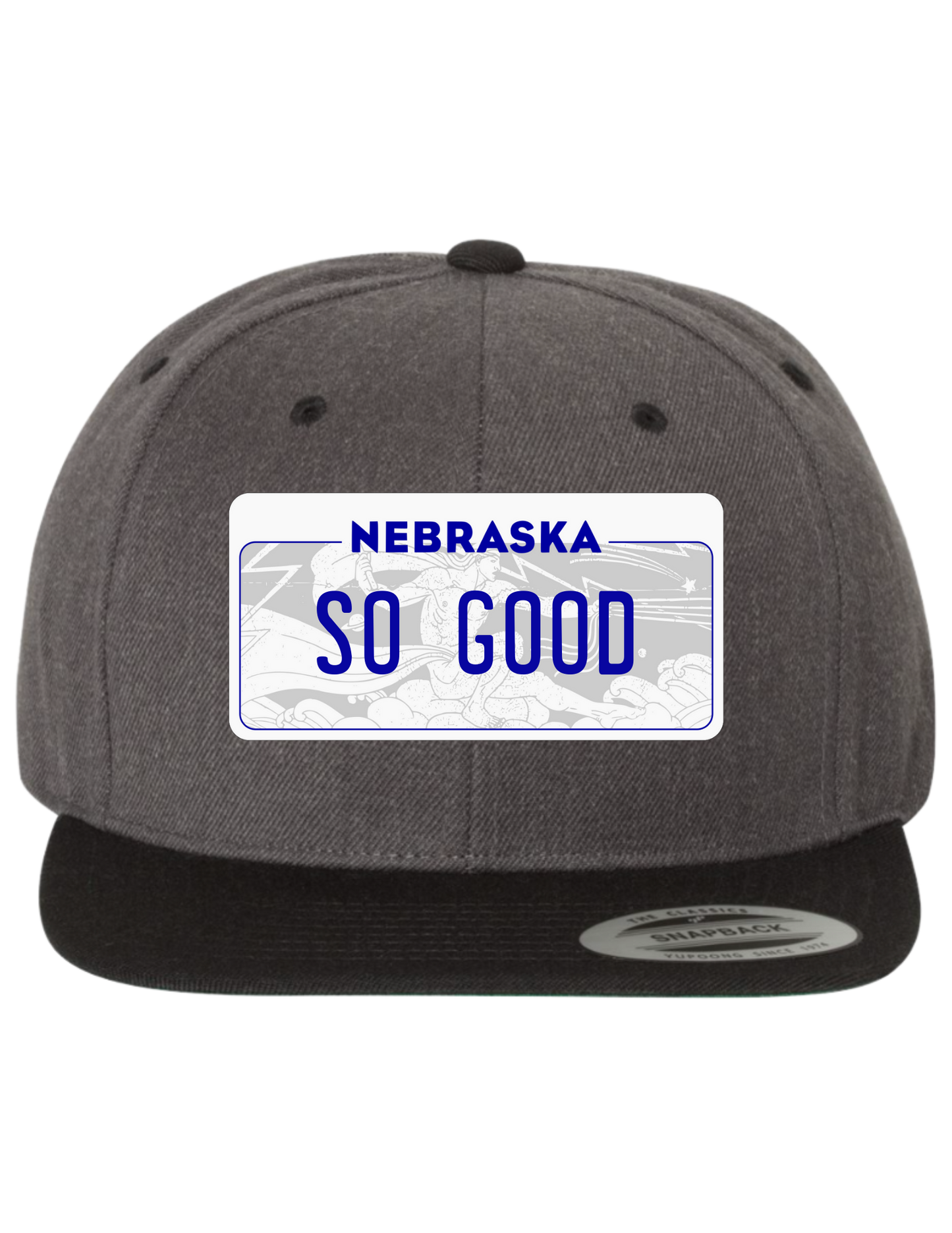 So Good Nebraska Premium License Plate Trucker Hats