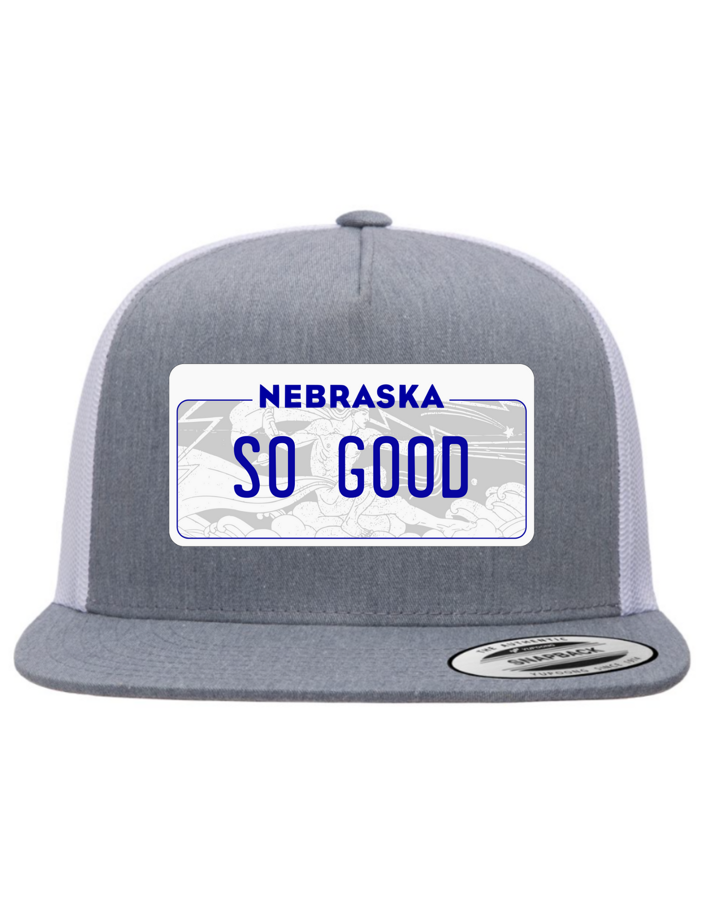 So Good Nebraska License Plate Trucker Hats