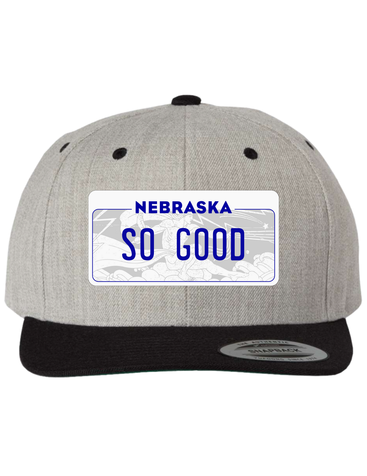 So Good Nebraska Premium License Plate Trucker Hats
