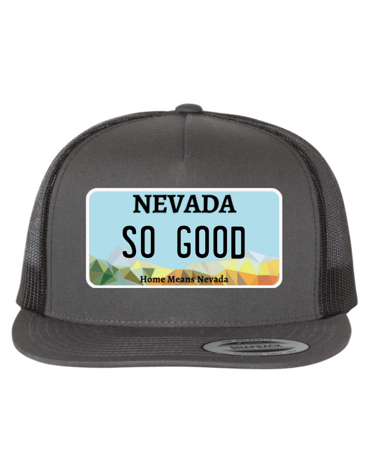 So Good Nevada License Plate Trucker Hats