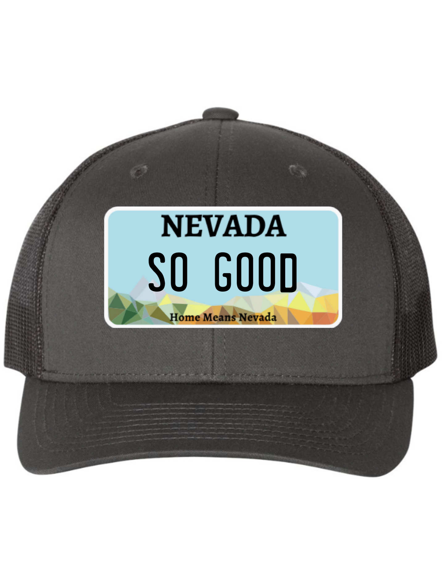 So Good Nevada License Plate Trucker Hats