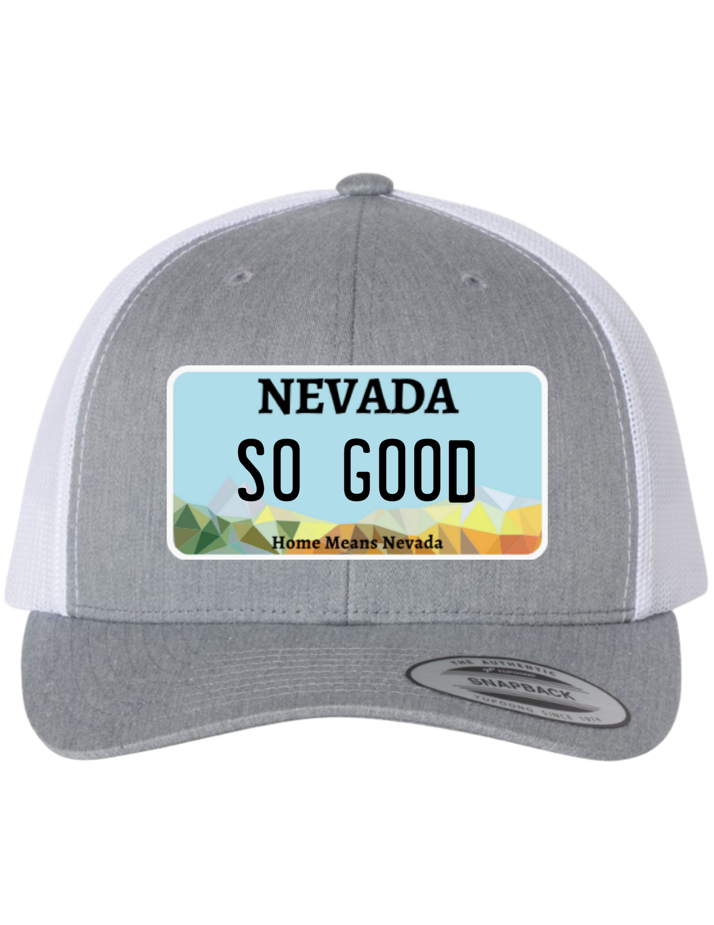 So Good Nevada License Plate Trucker Hats