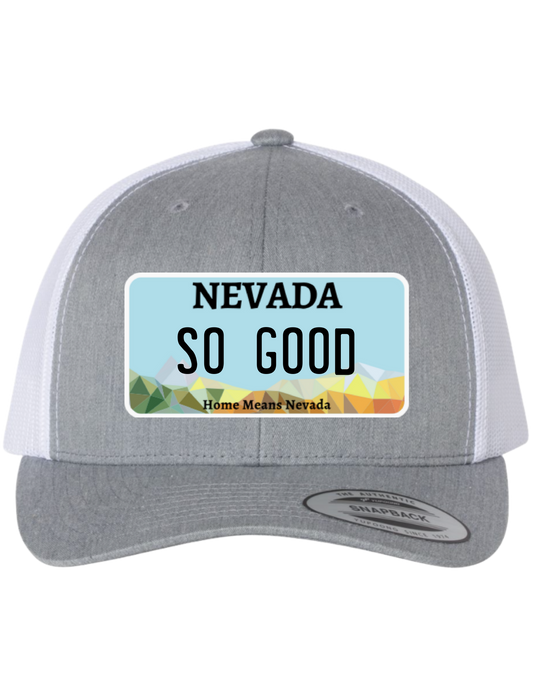 So Good Nevada License Plate Trucker Hats