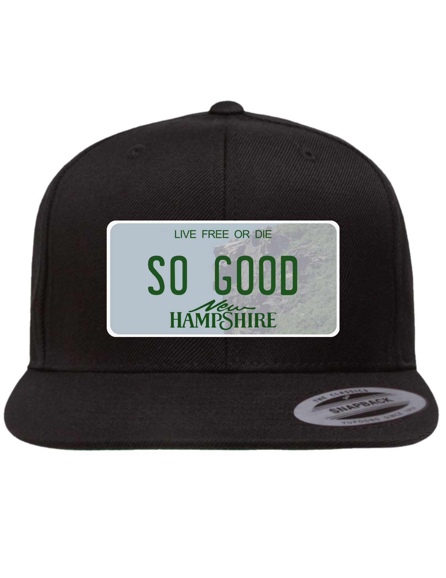 So Good New Hampshire Premium License Plate Trucker Hats