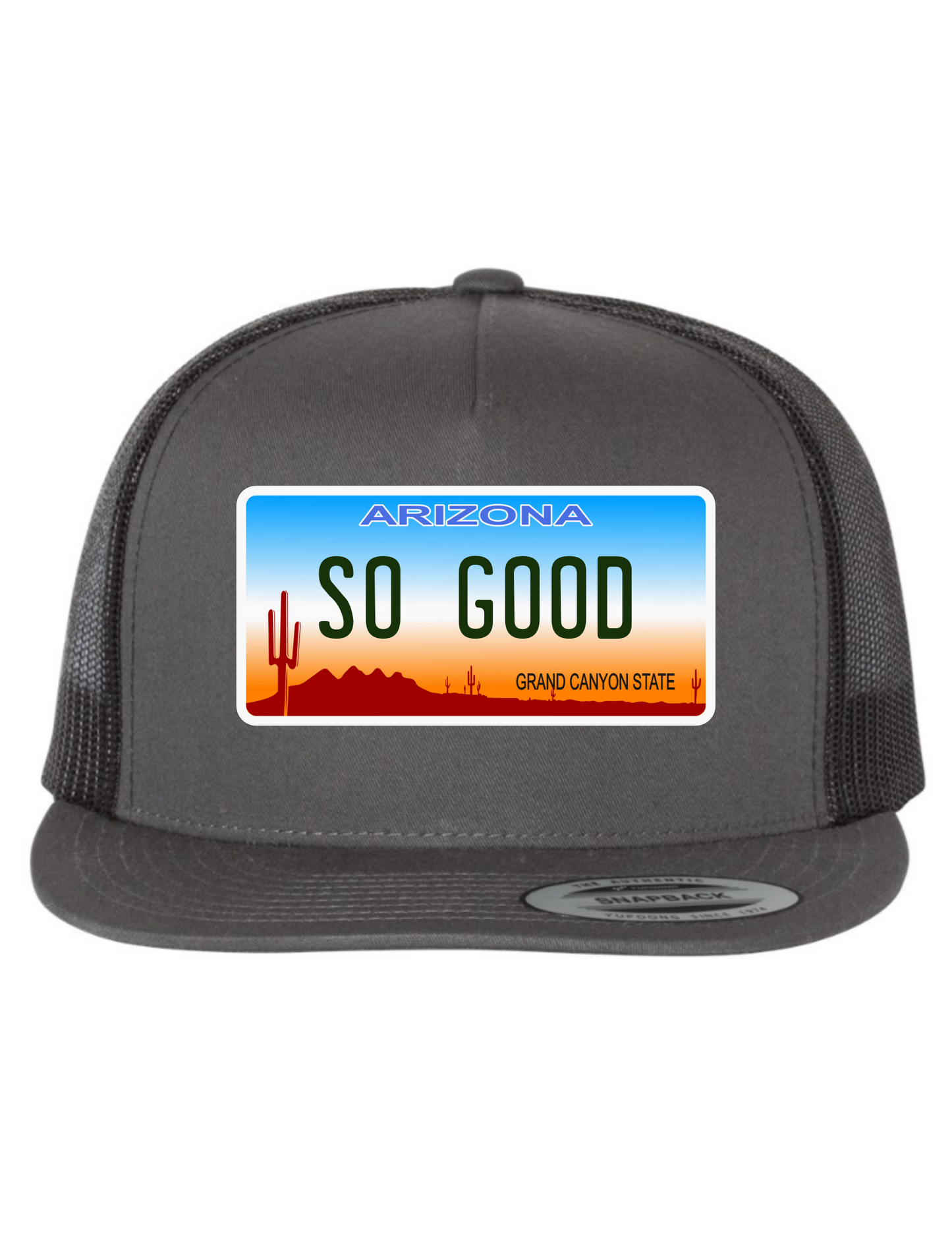 So Good Arizona License Plate Trucker Hats