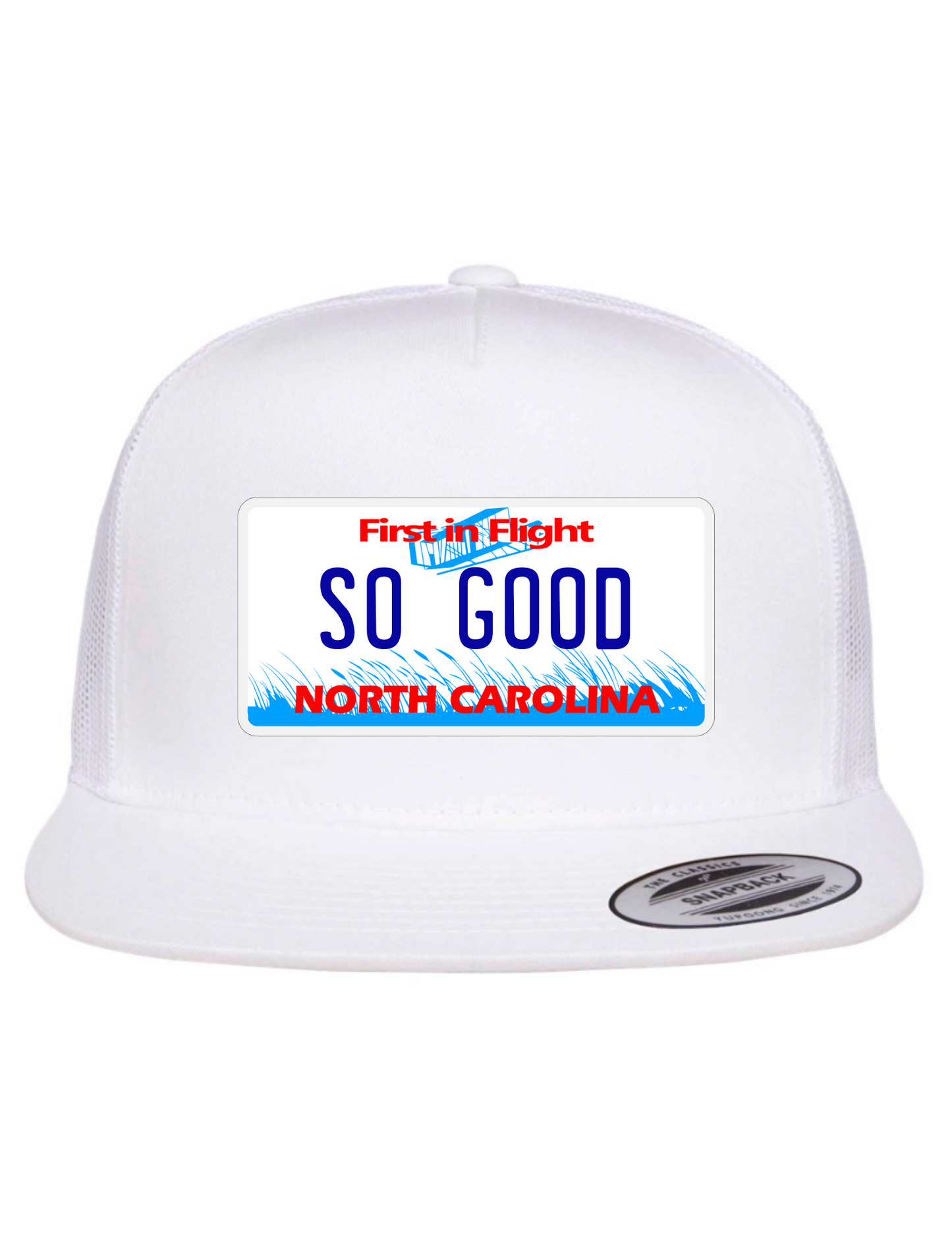 So Good North Carolina License Plate Trucker Hats