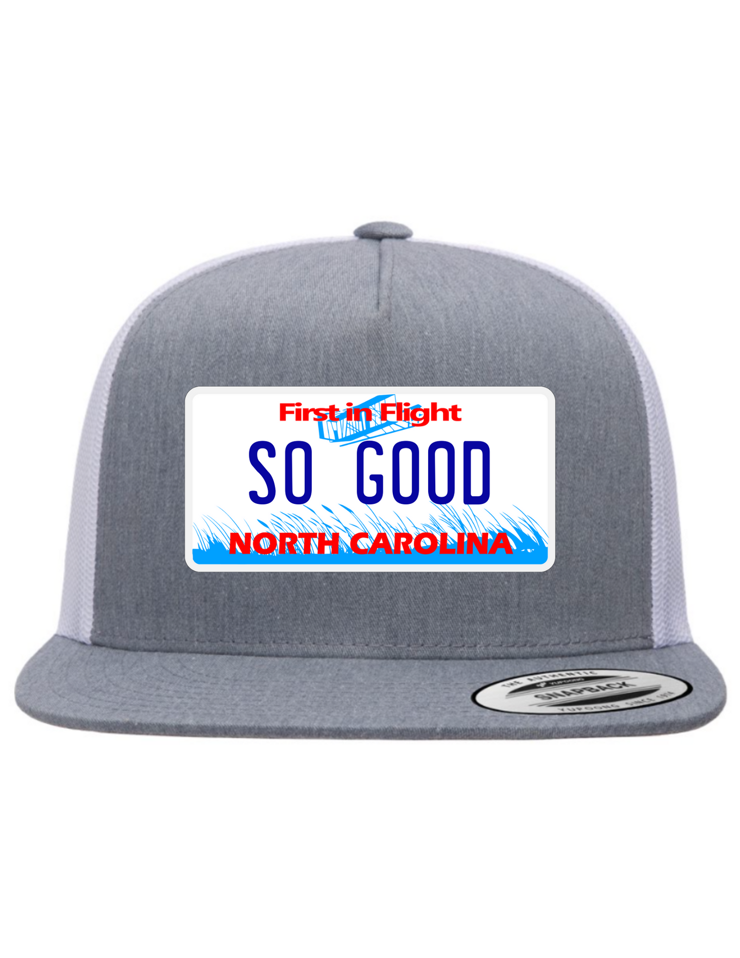 So Good North Carolina License Plate Trucker Hats
