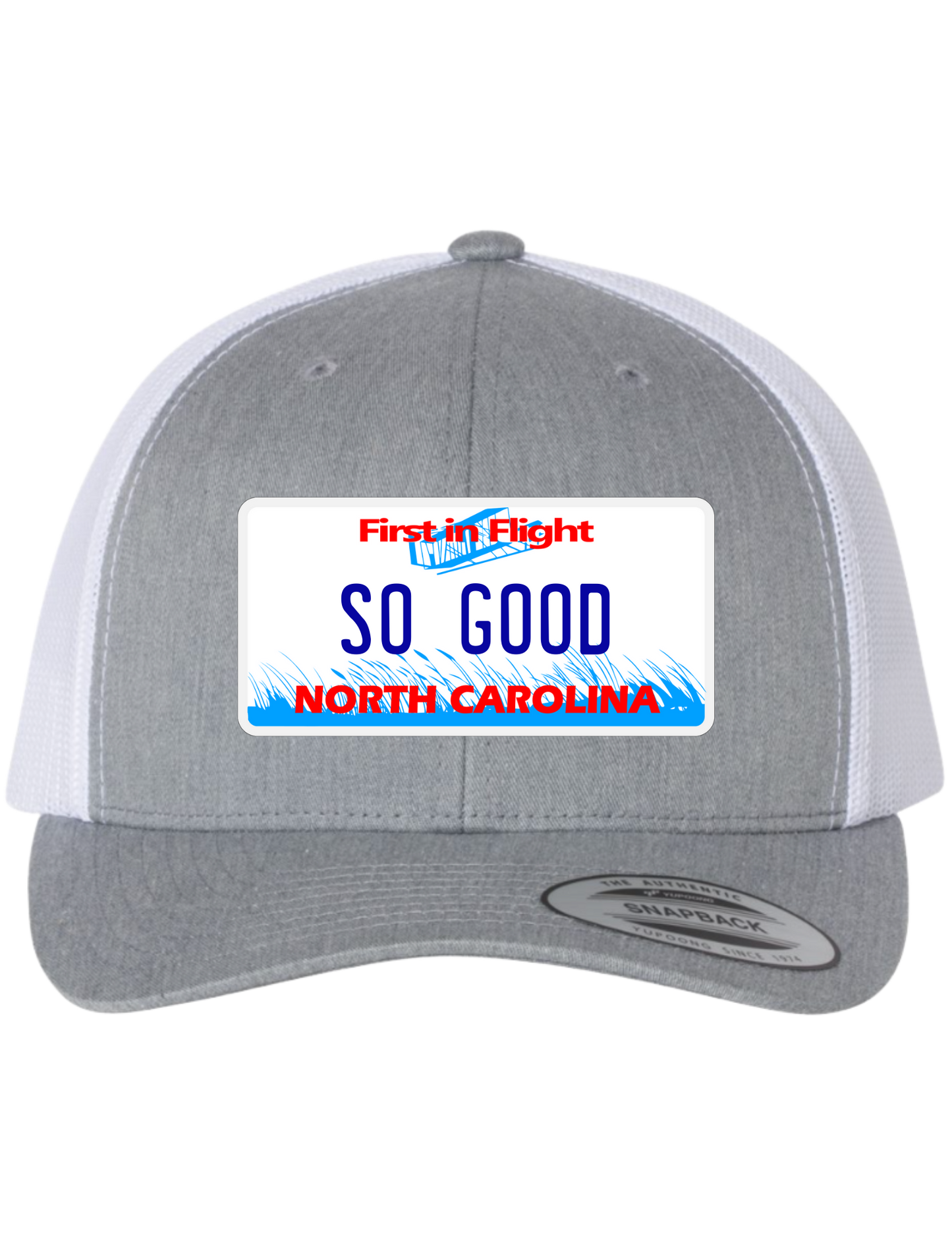 So Good North Carolina License Plate Trucker Hats