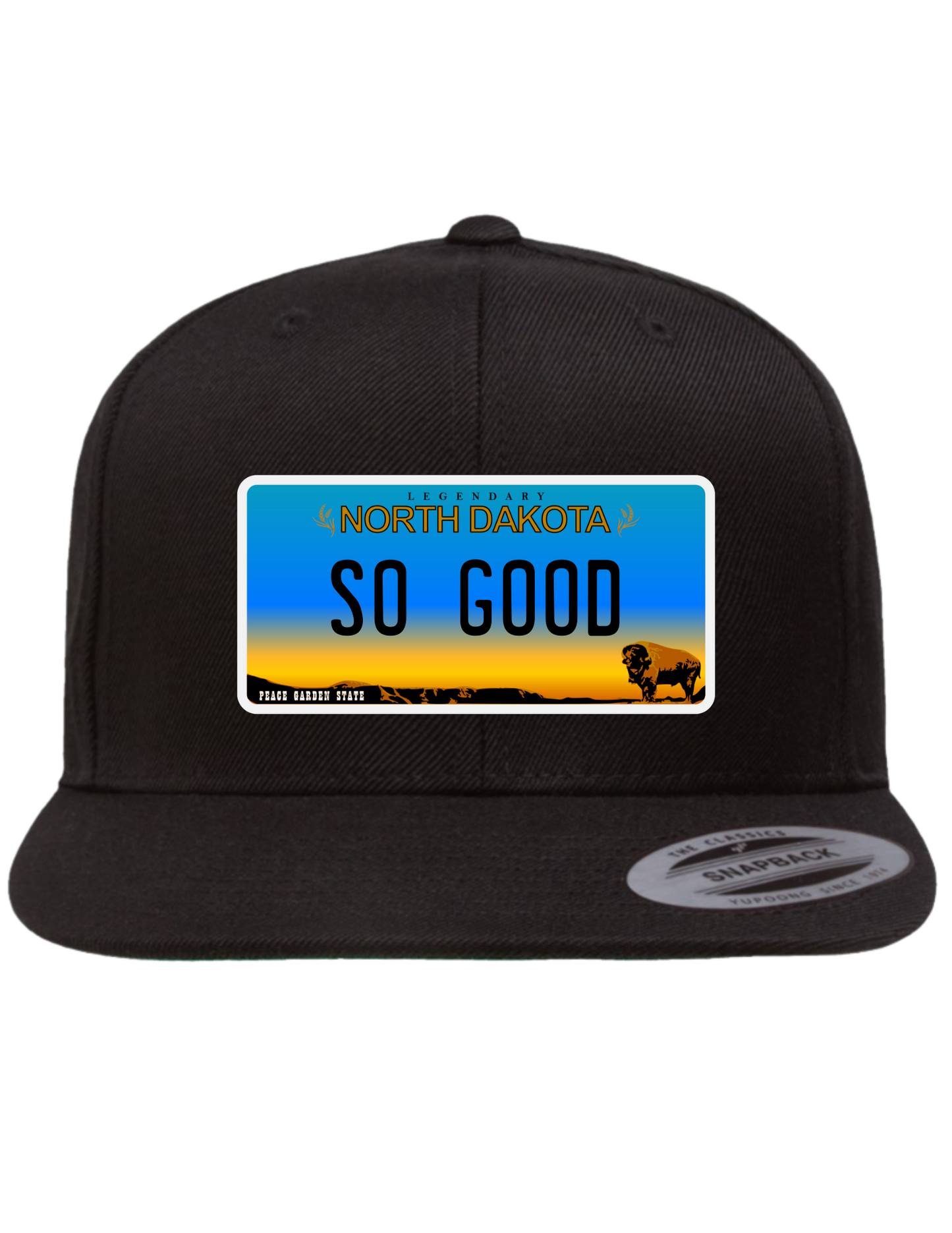 So Good North Dakota Premium License Plate Trucker Hats