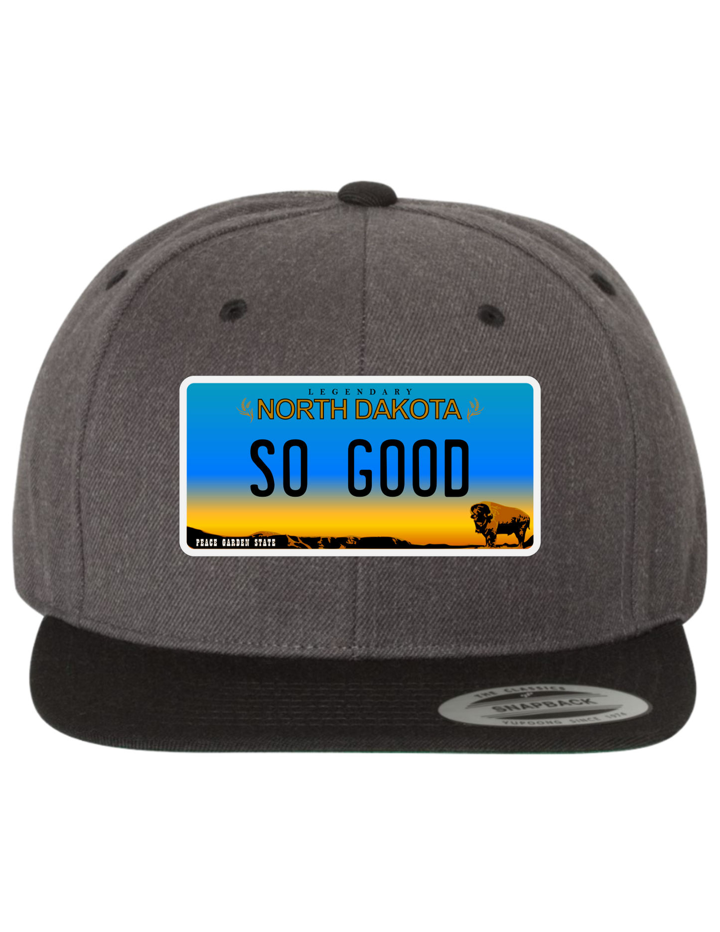 So Good North Dakota Premium License Plate Trucker Hats