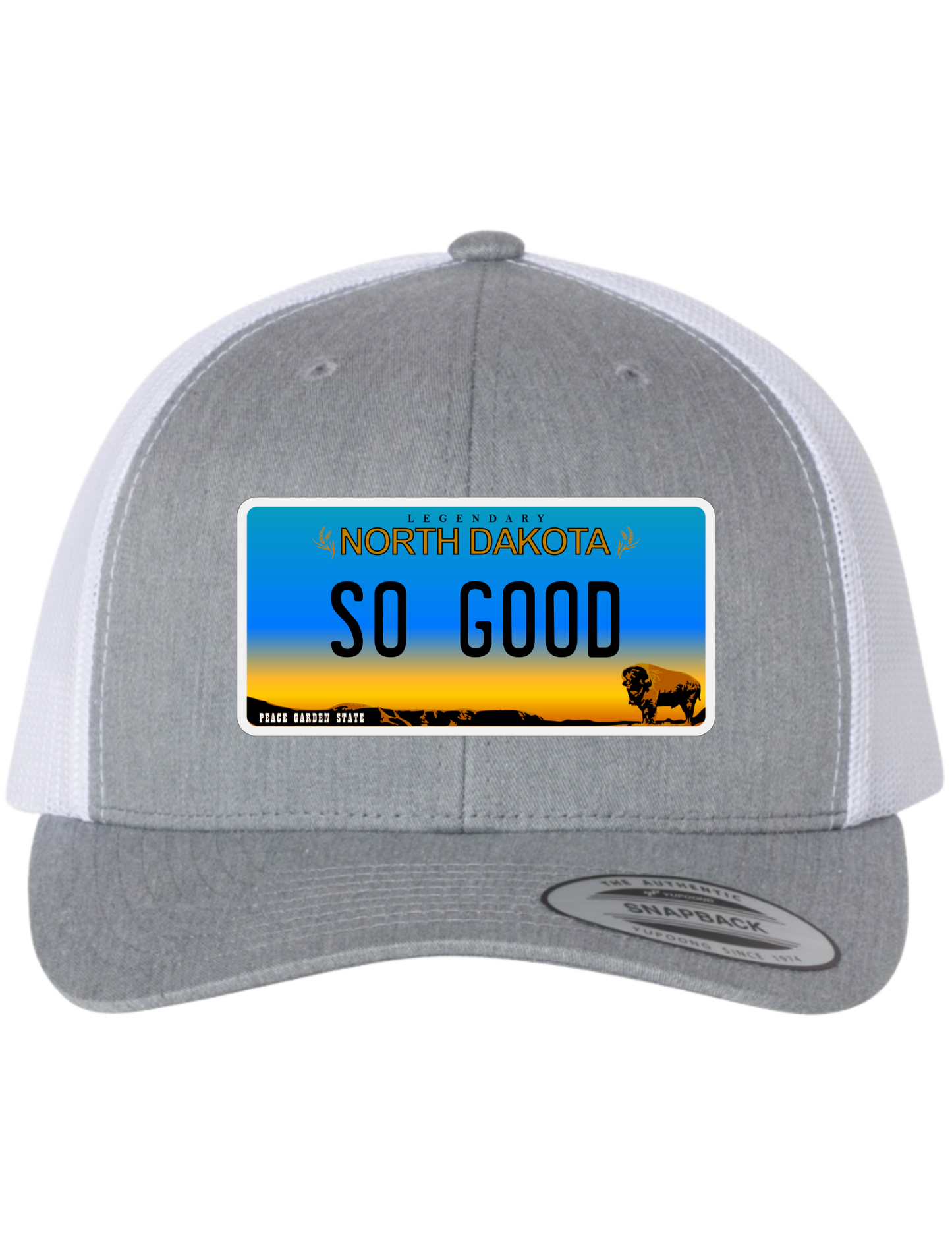 So Good North Dakota License Plate Trucker Hats