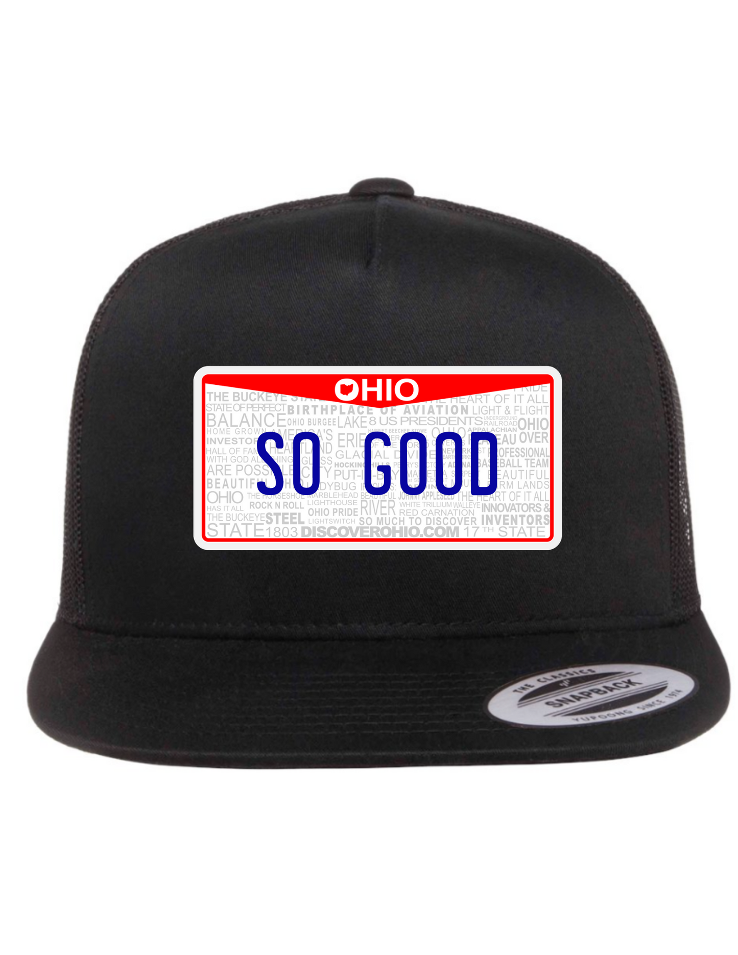 So Good Ohio License Plate Trucker Hats