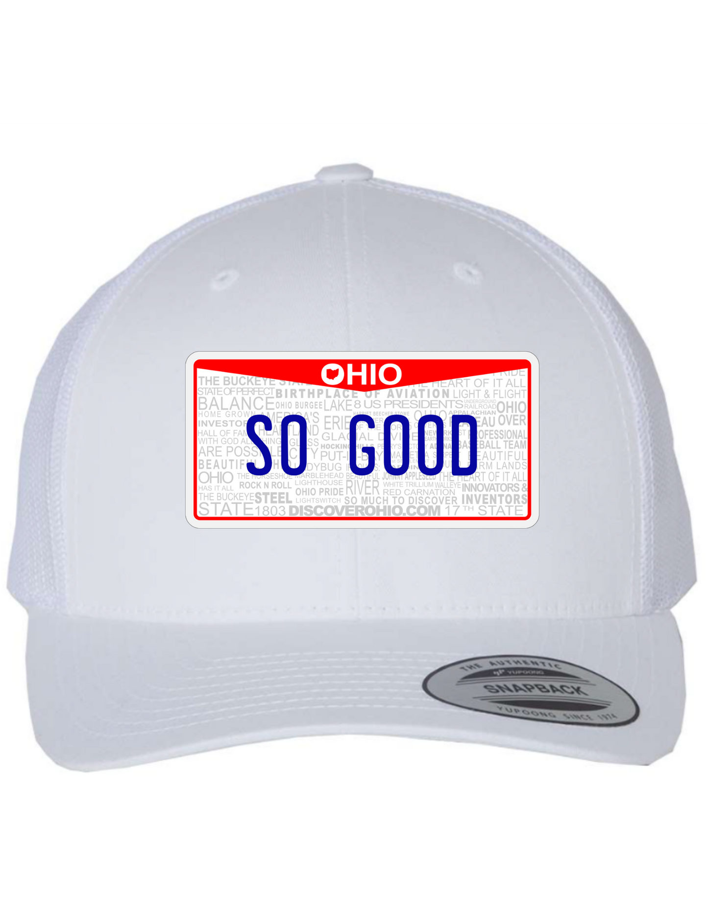 So Good Ohio License Plate Trucker Hats
