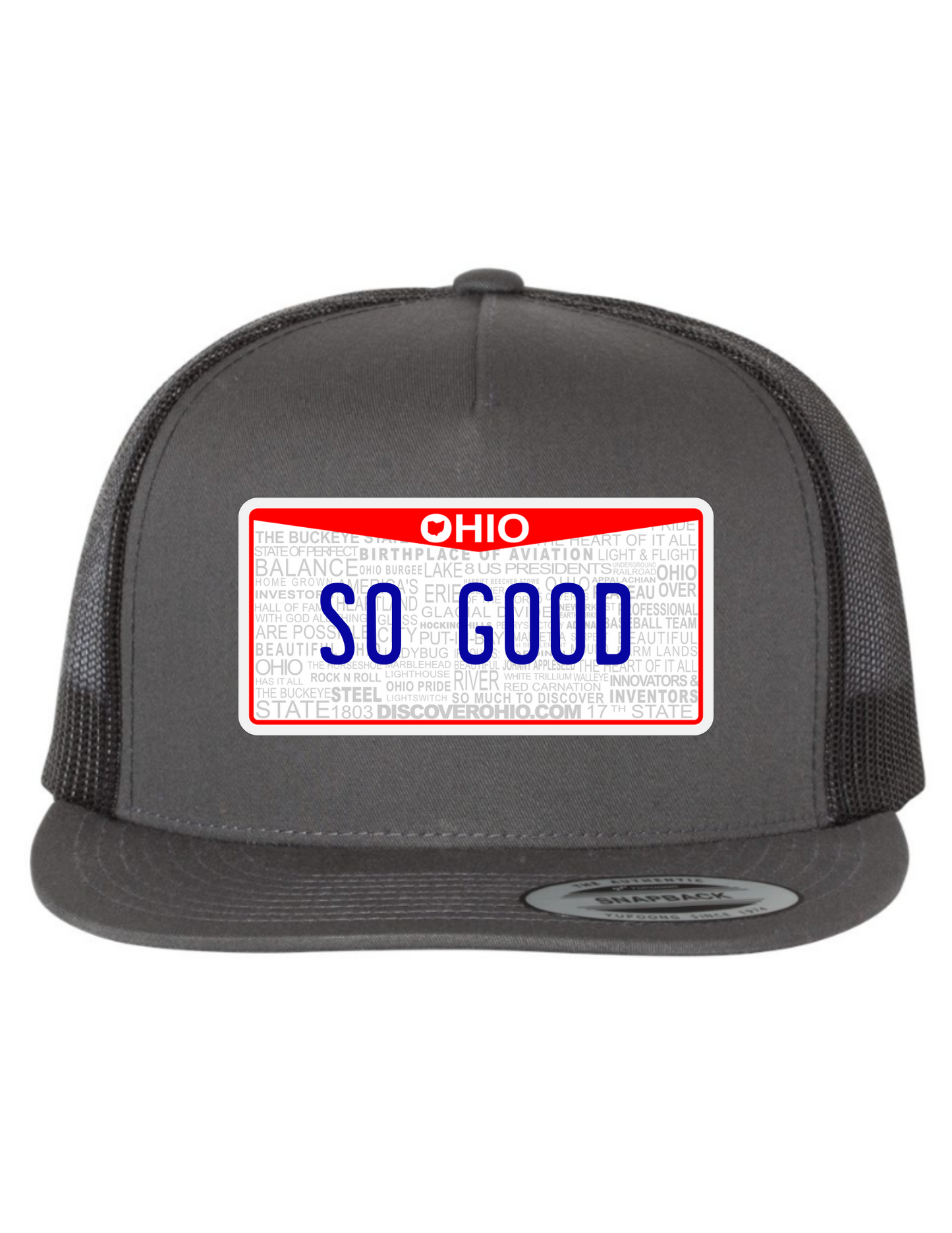 So Good Ohio License Plate Trucker Hats