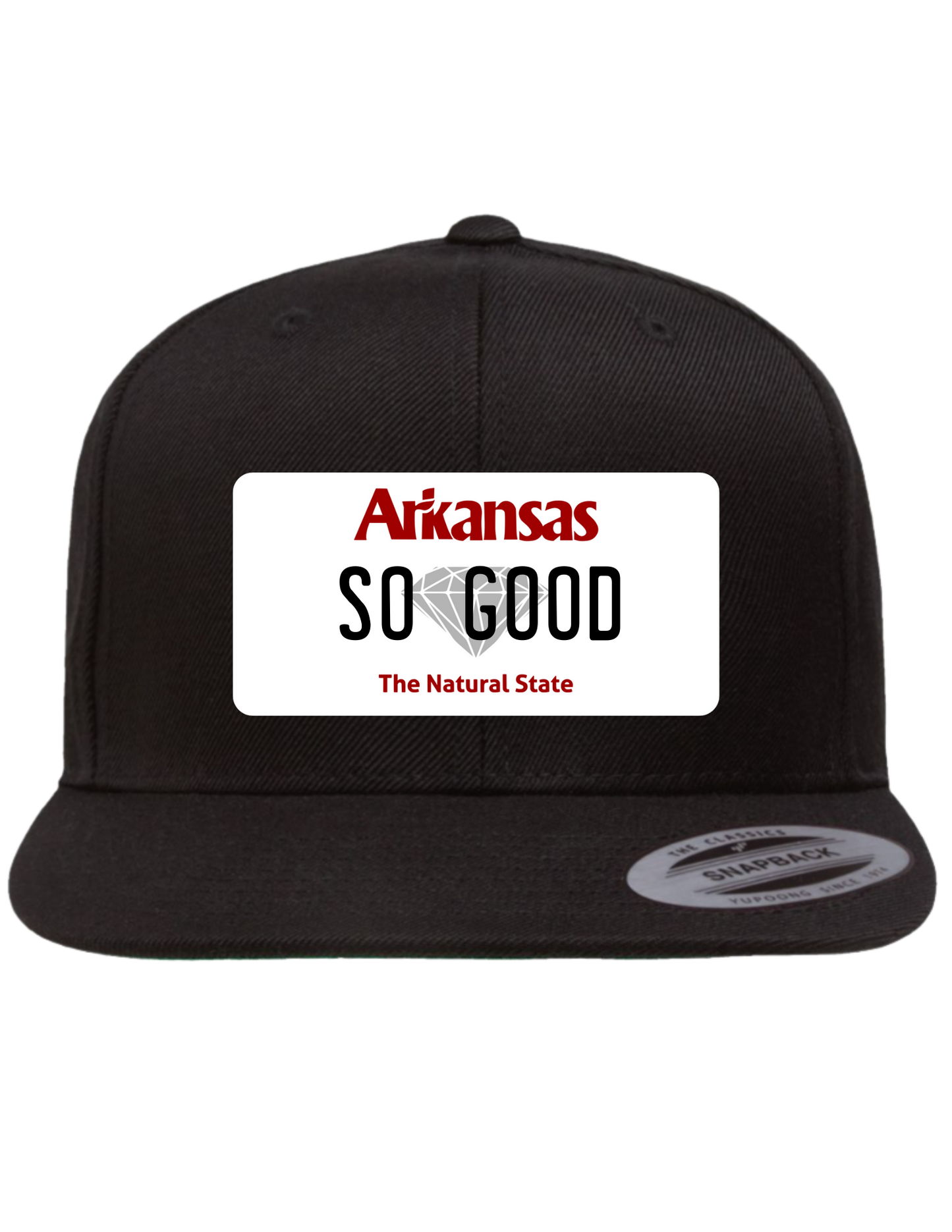 So Good Arkansas Premium License Plate Trucker Hats