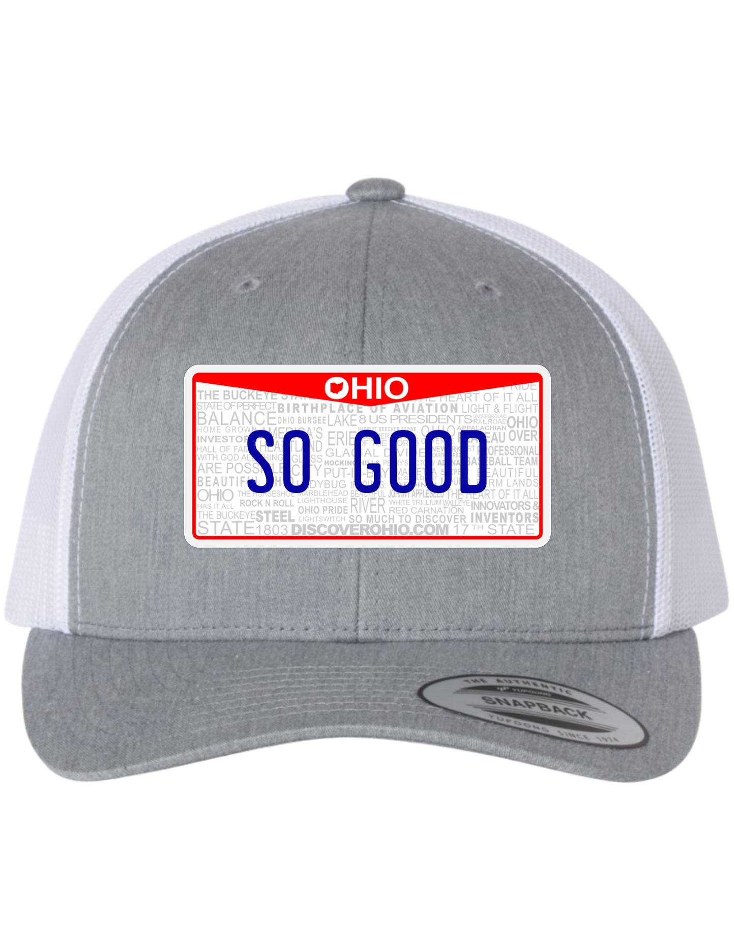 So Good Ohio License Plate Trucker Hats