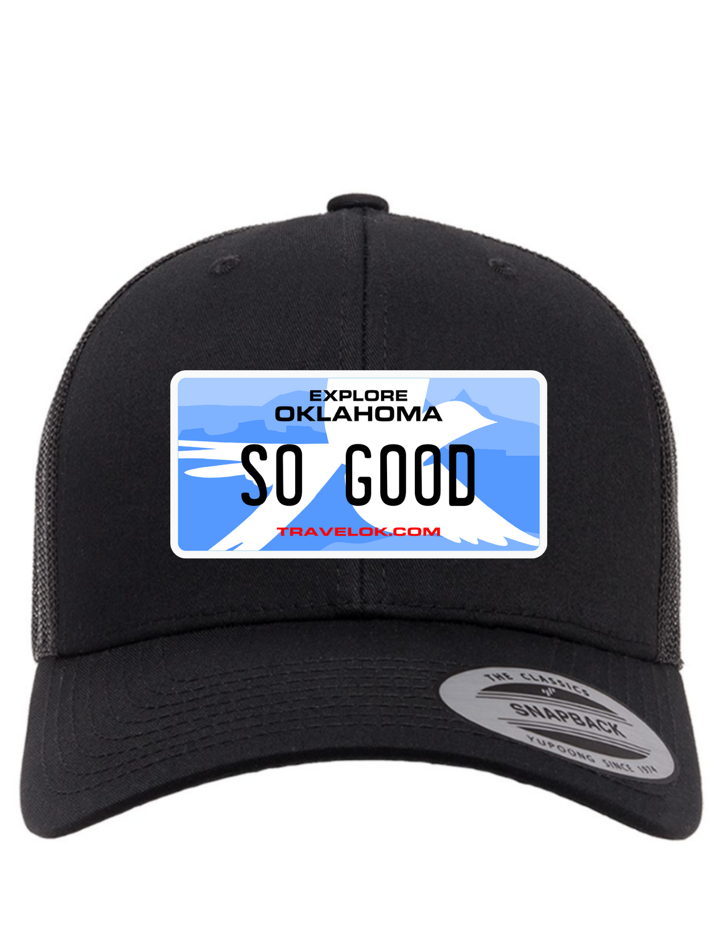 So Good Oklahoma License Plate Trucker Hats