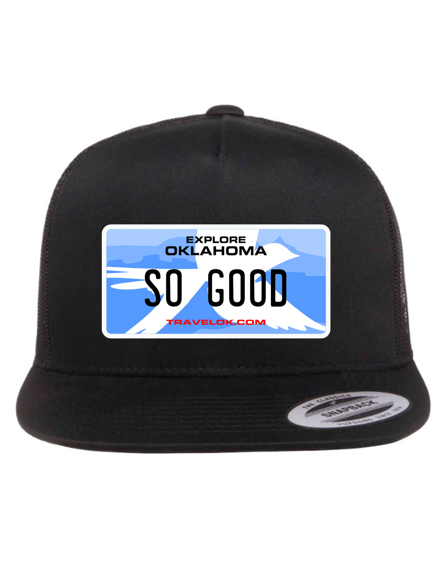So Good Oklahoma License Plate Trucker Hats
