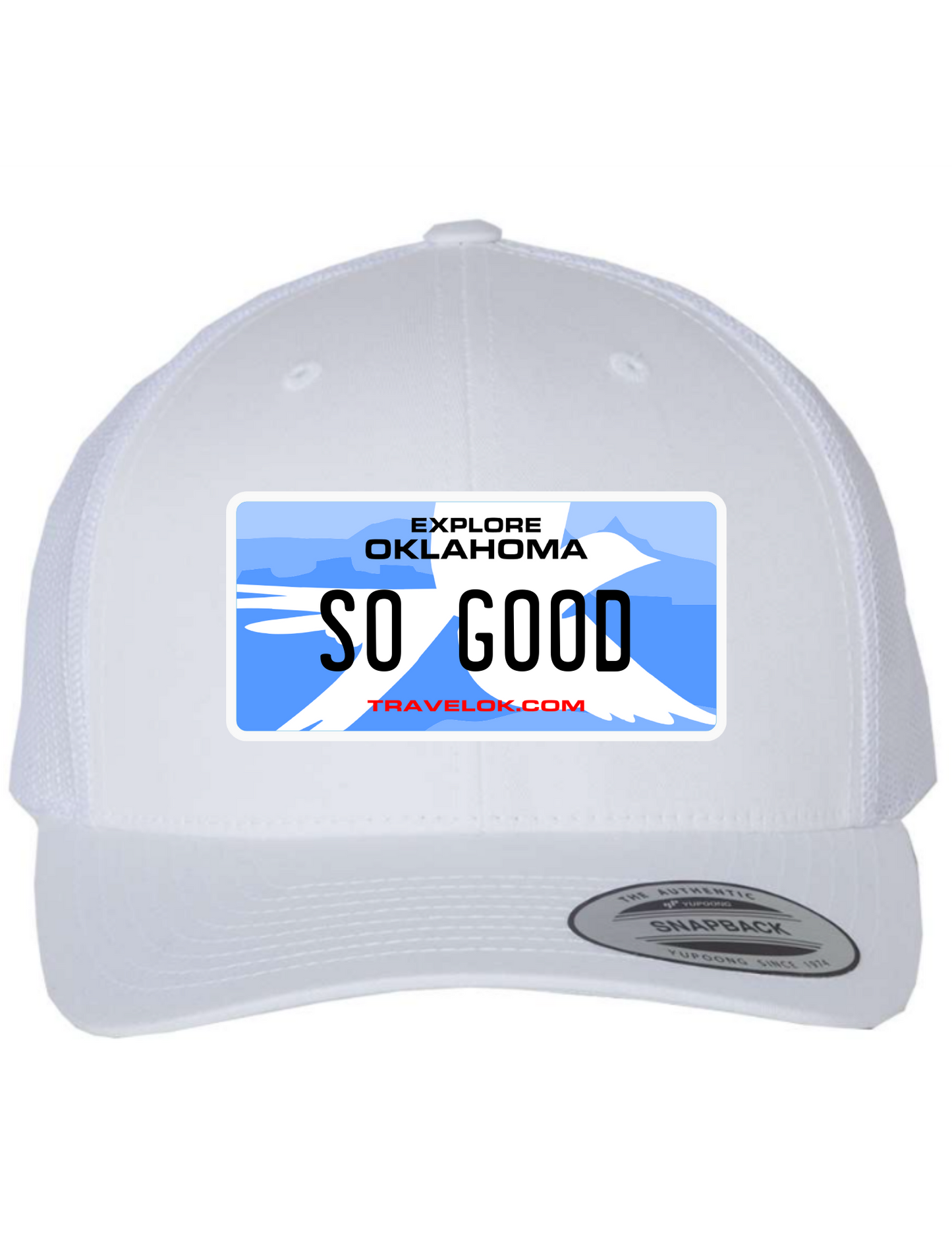 So Good Oklahoma License Plate Trucker Hats