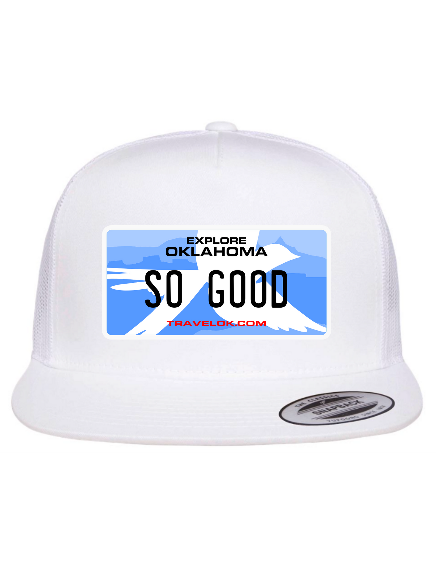 So Good Oklahoma License Plate Trucker Hats