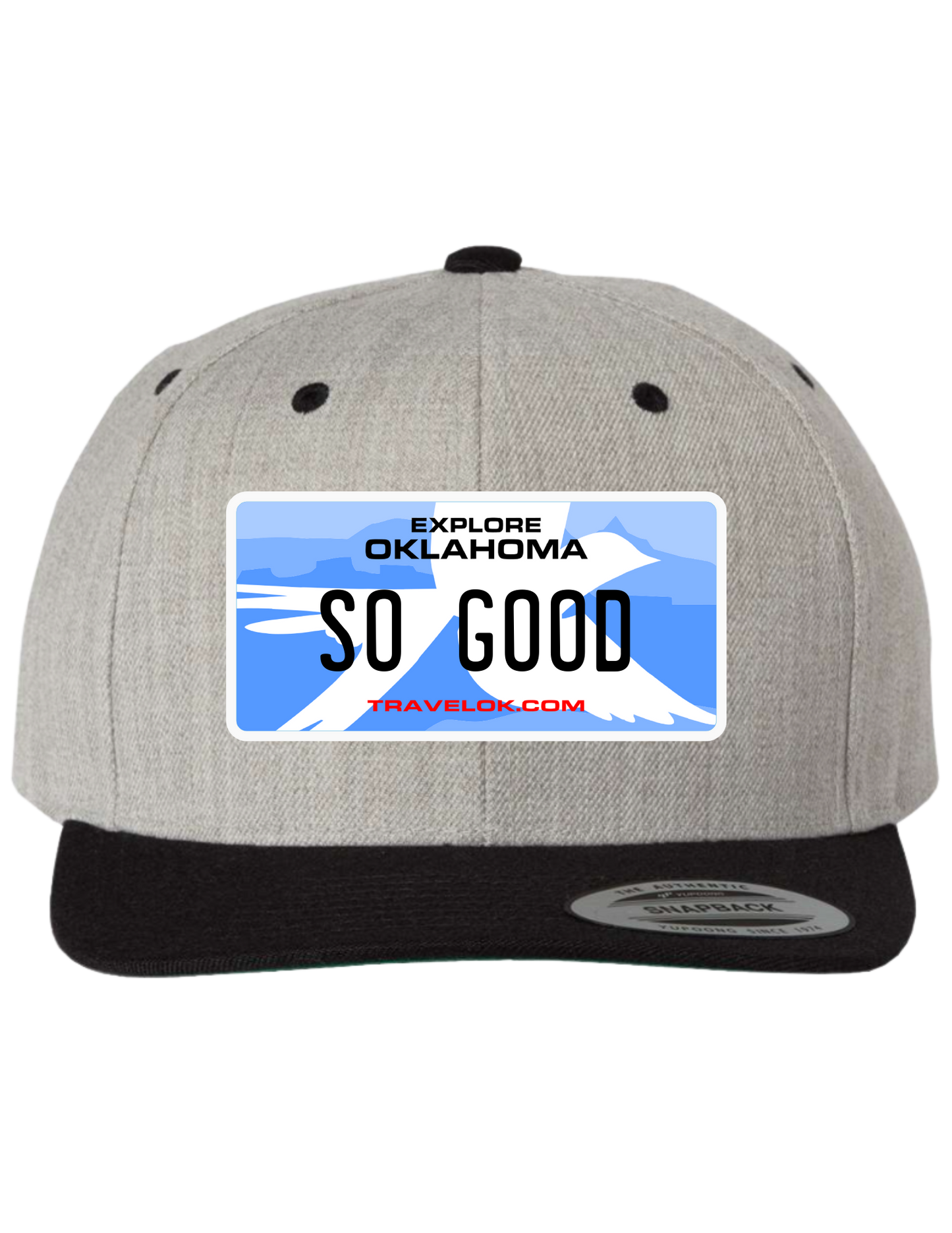 So Good Oklahoma Premium License Plate Trucker Hats