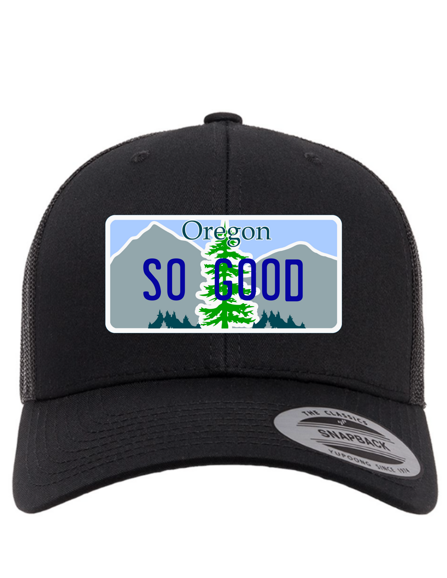 So Good Oregon License Plate Trucker Hats