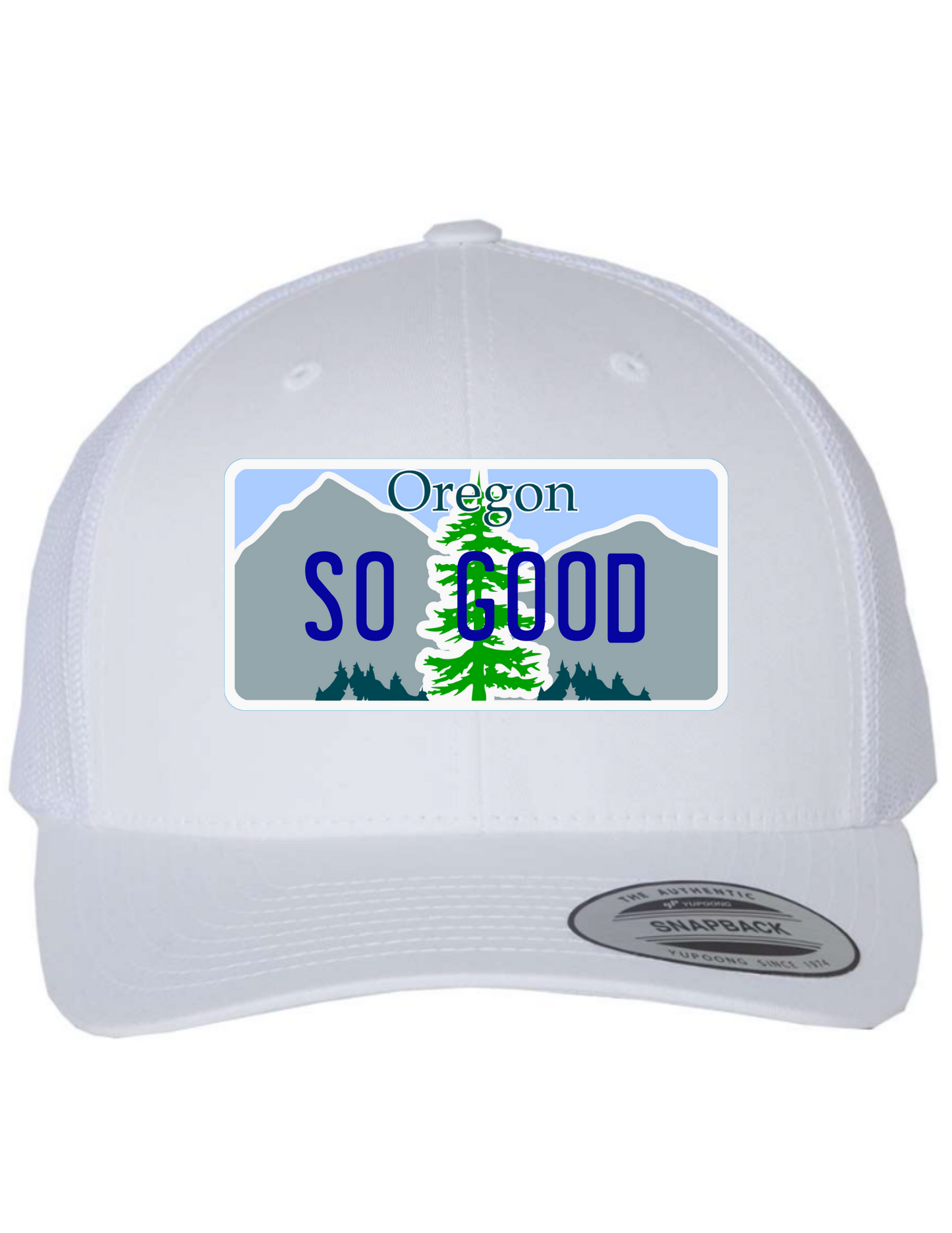 So Good Oregon License Plate Trucker Hats
