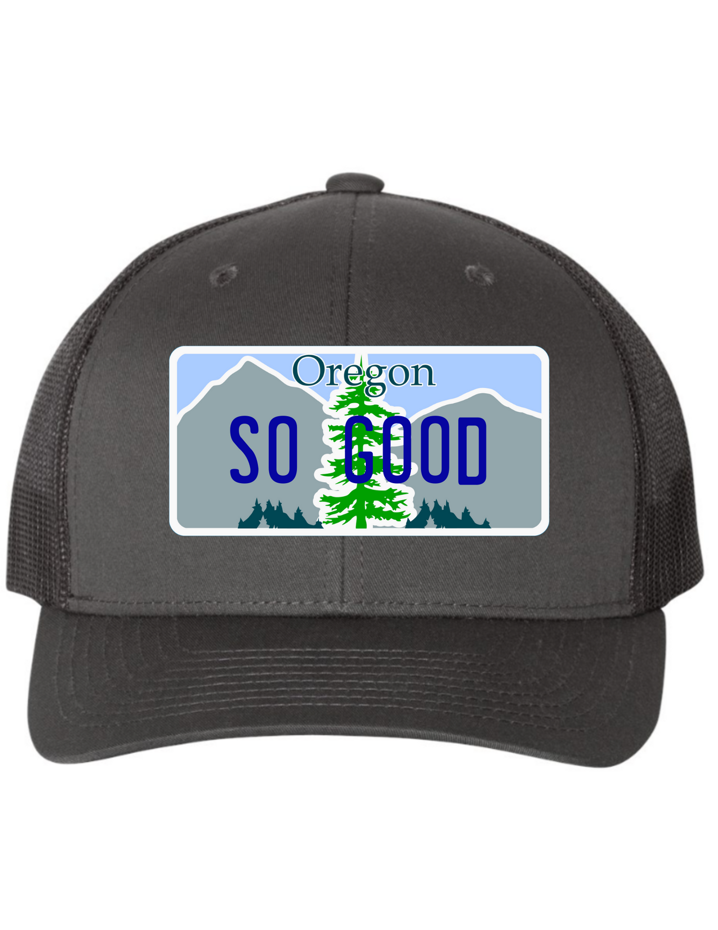 So Good Oregon License Plate Trucker Hats