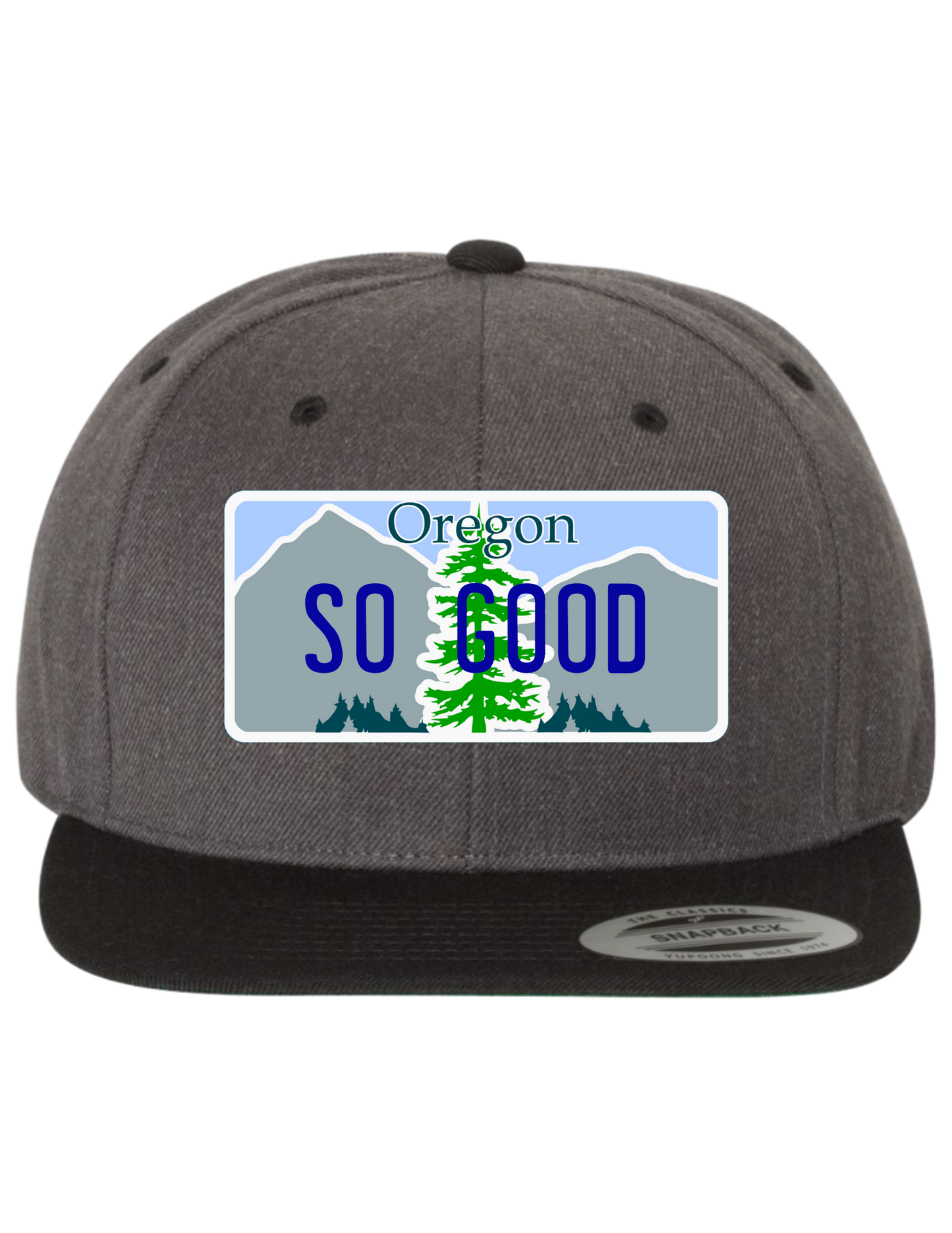 So Good Oregon Premium License Plate Trucker Hats