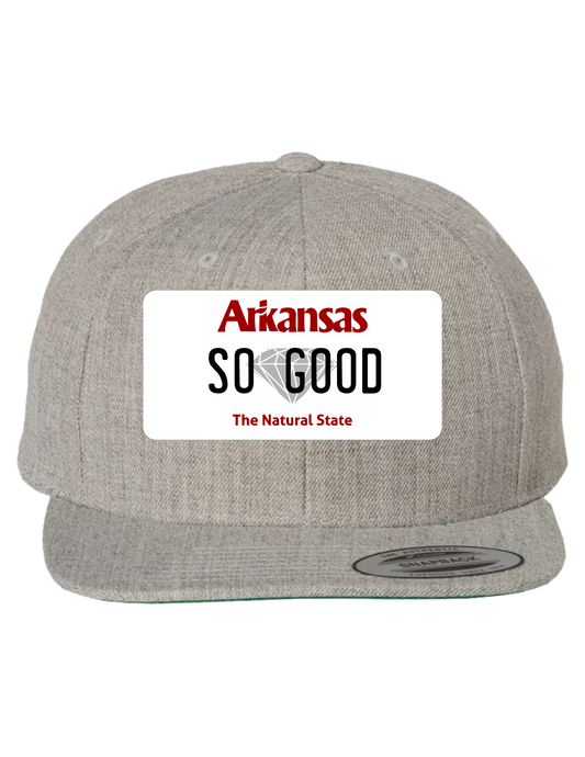 So Good Arkansas Premium License Plate Trucker Hats