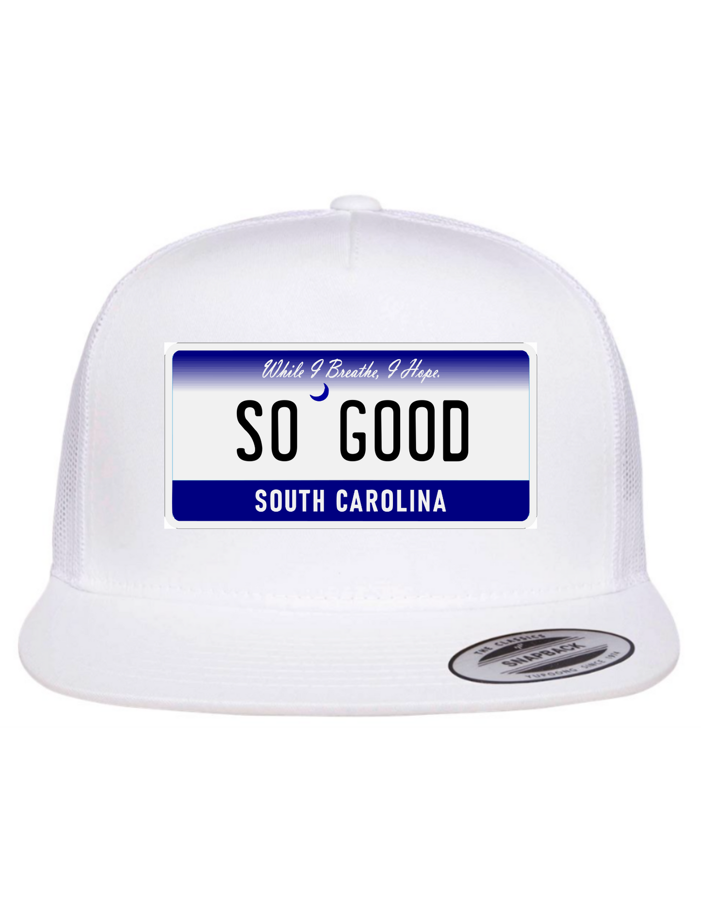 So Good South Carolina License Plate Trucker Hats