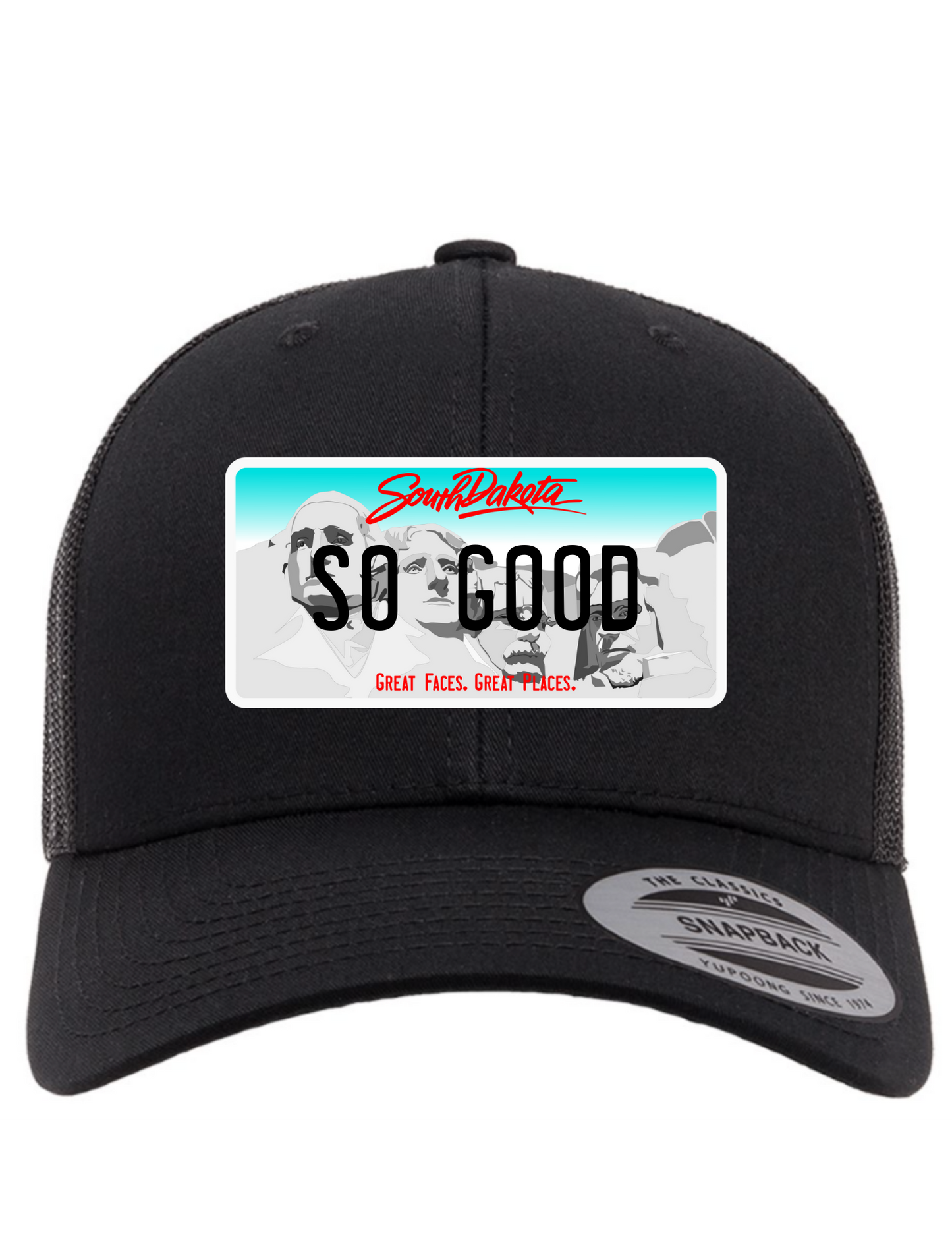 So Good South Dakota License Plate Trucker Hats