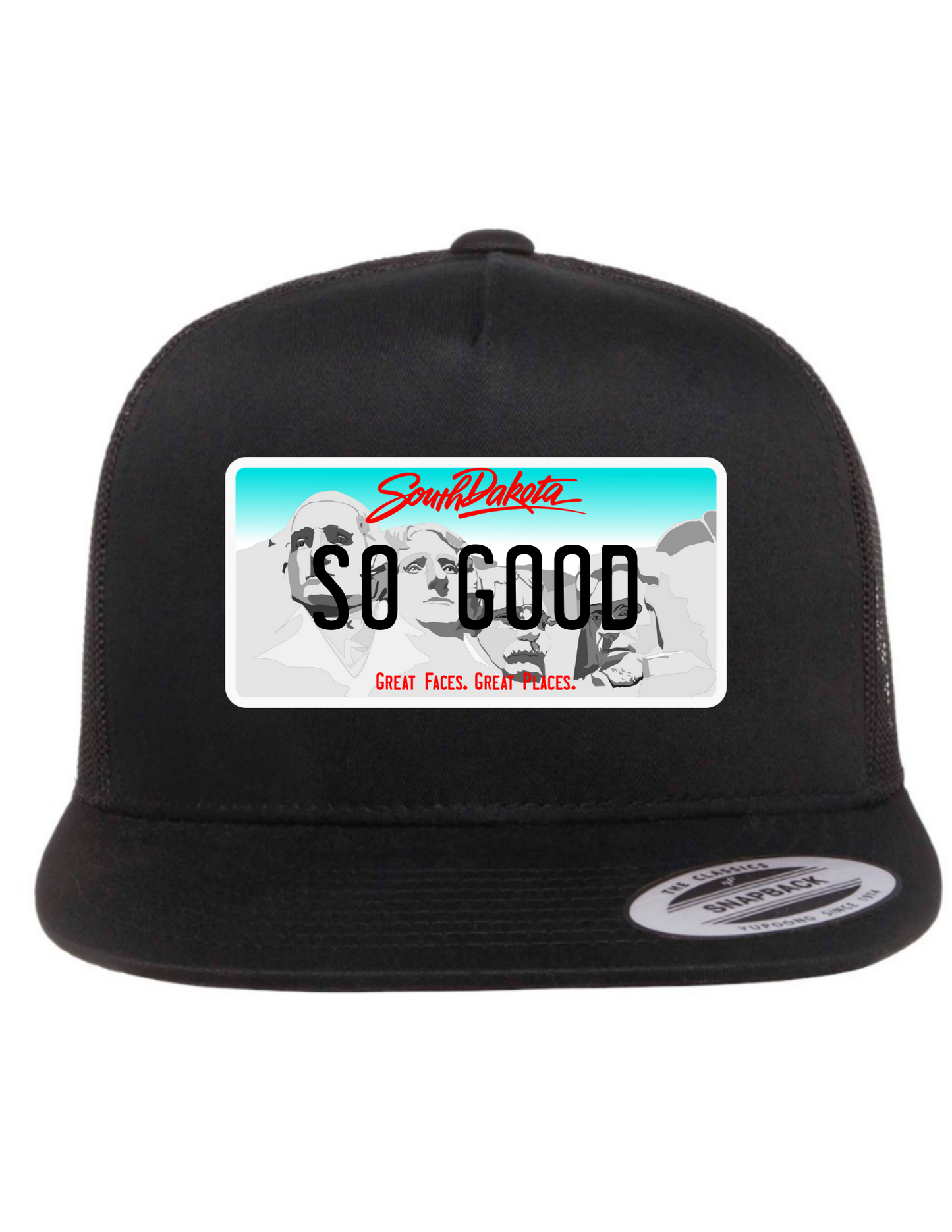 So Good South Dakota License Plate Trucker Hats