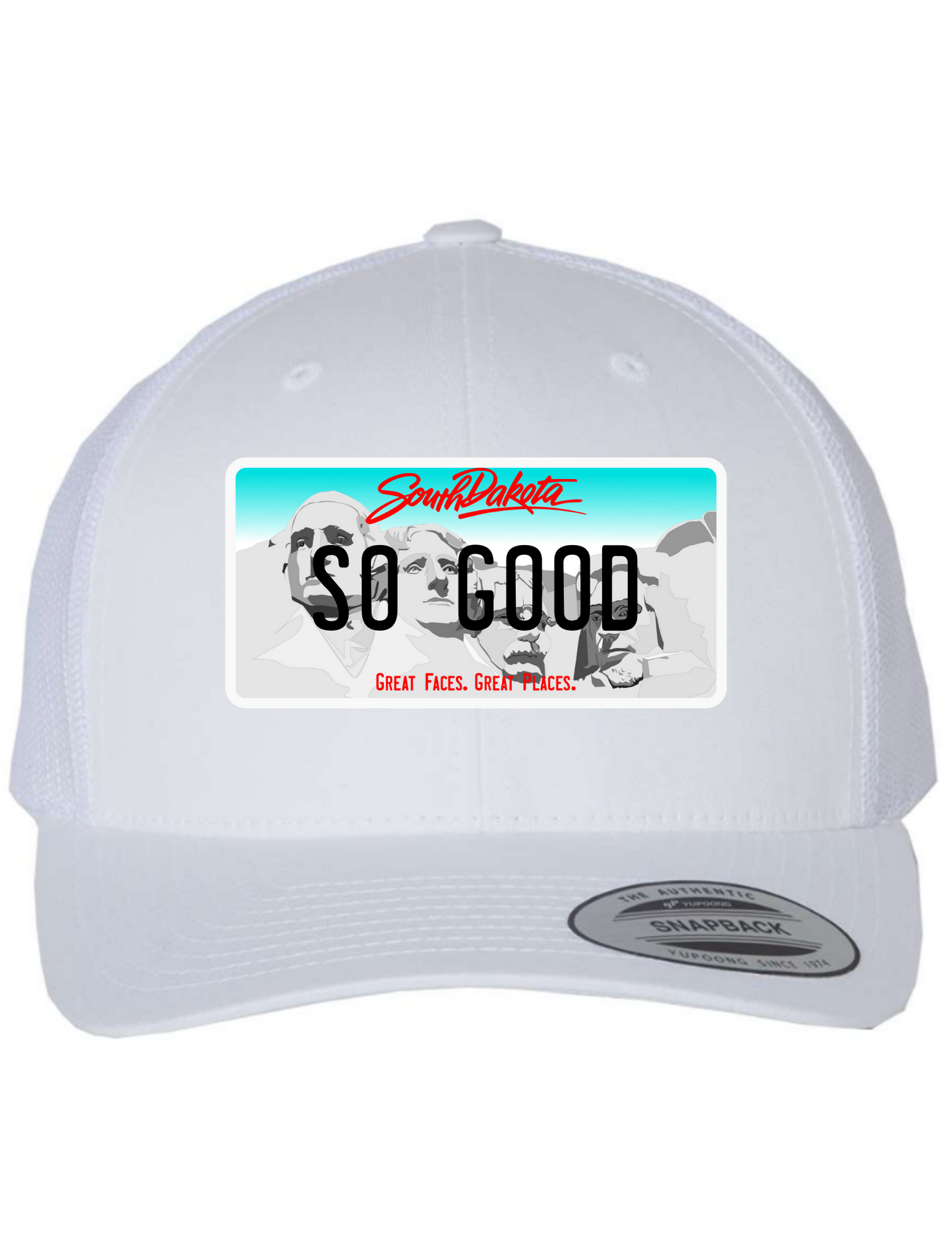 So Good South Dakota License Plate Trucker Hats