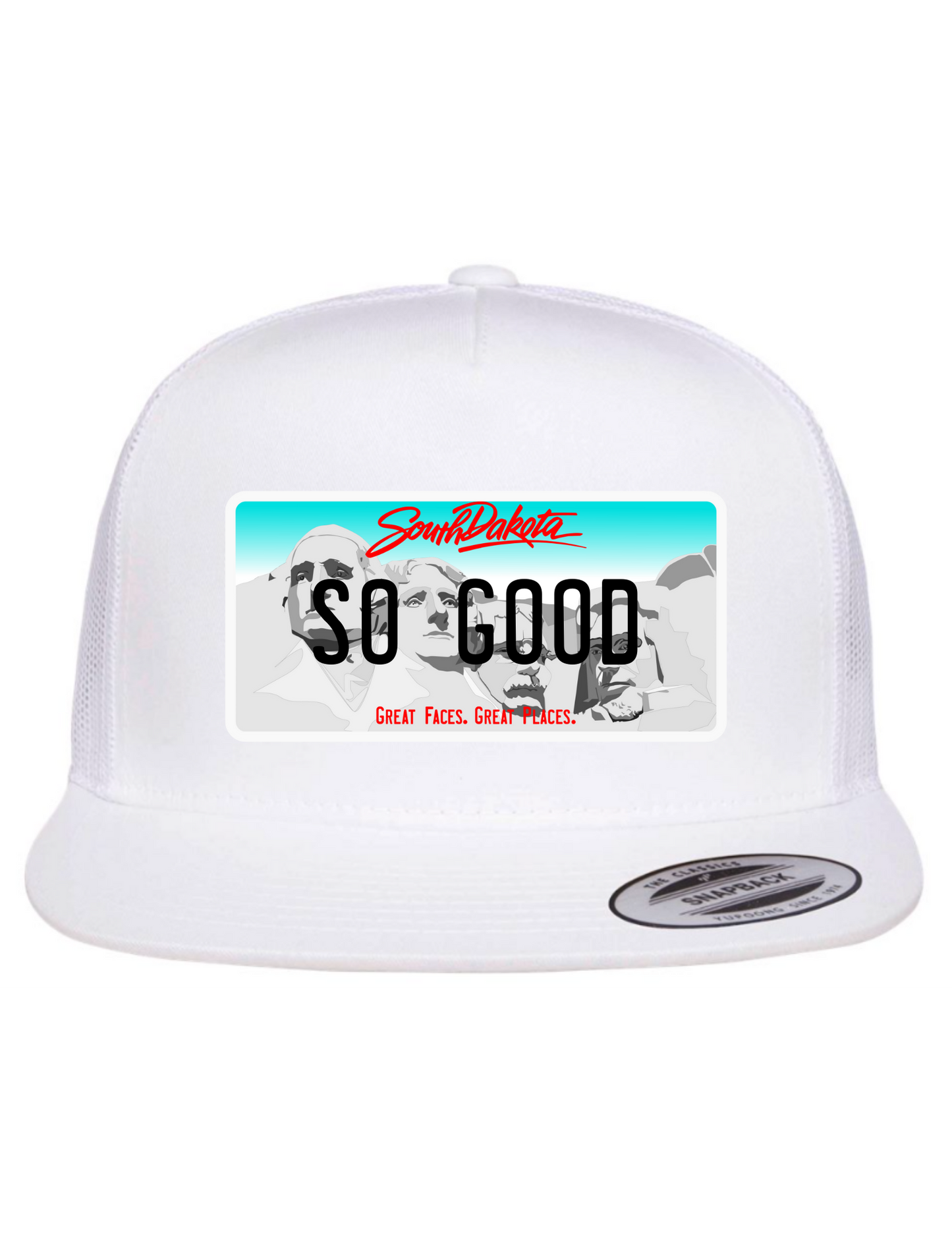 So Good South Dakota License Plate Trucker Hats