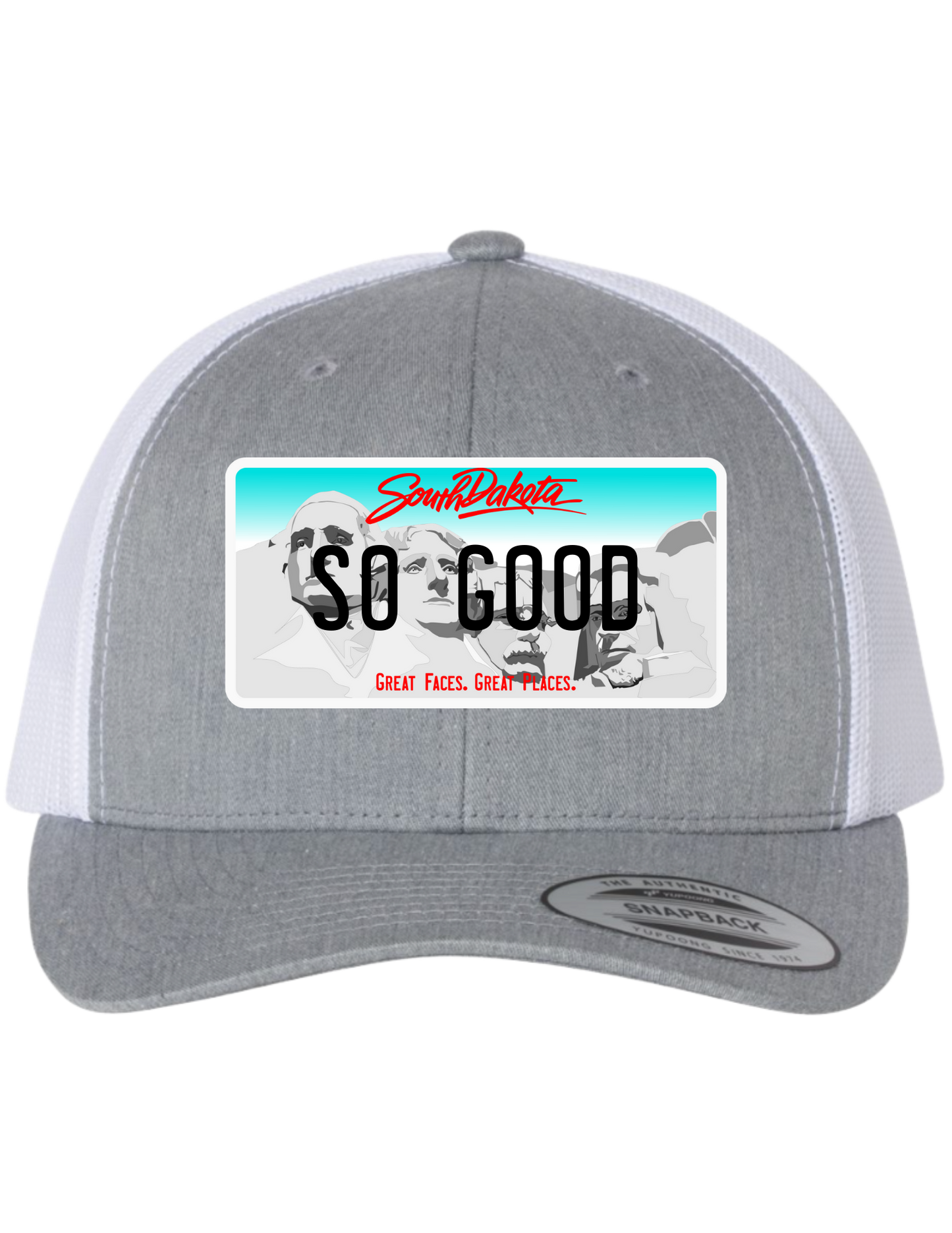 So Good South Dakota License Plate Trucker Hats