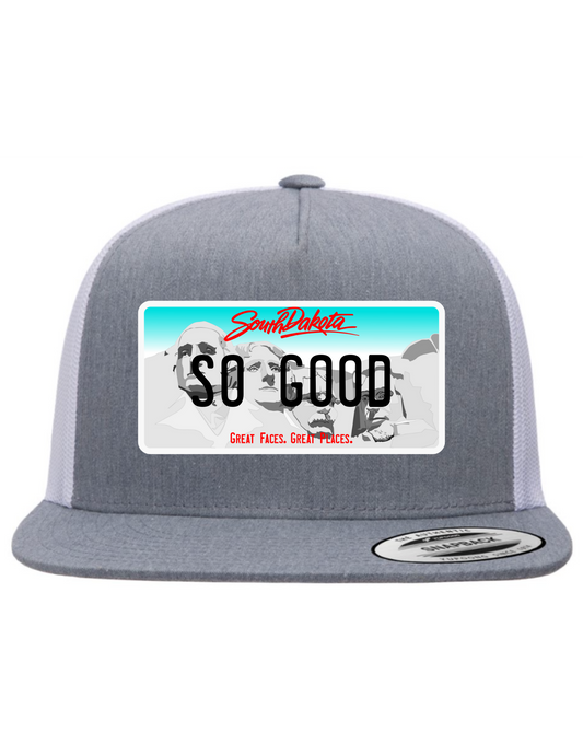 So Good South Dakota License Plate Trucker Hats